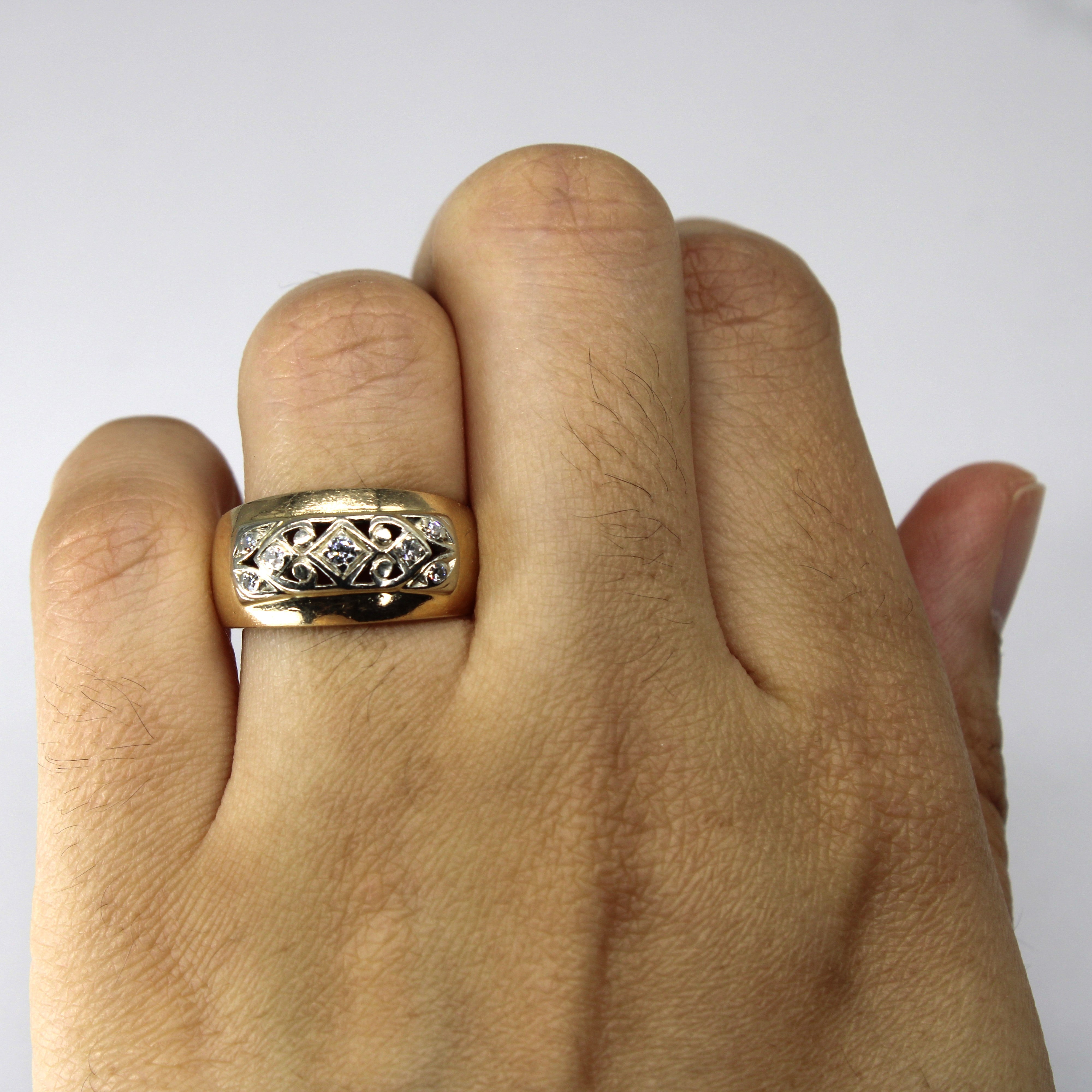 Open Work Diamond Band | 0.16ctw |SZ 7.25 |