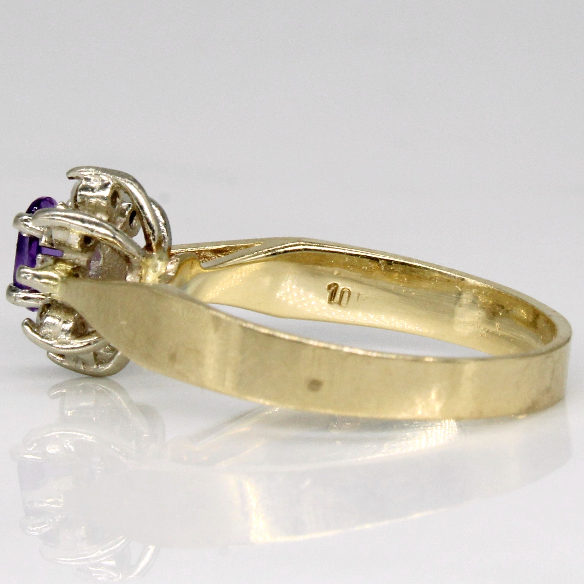 Amethyst & Diamond Ring | 0.13ct, 0.12ctw | SZ 5.5 |