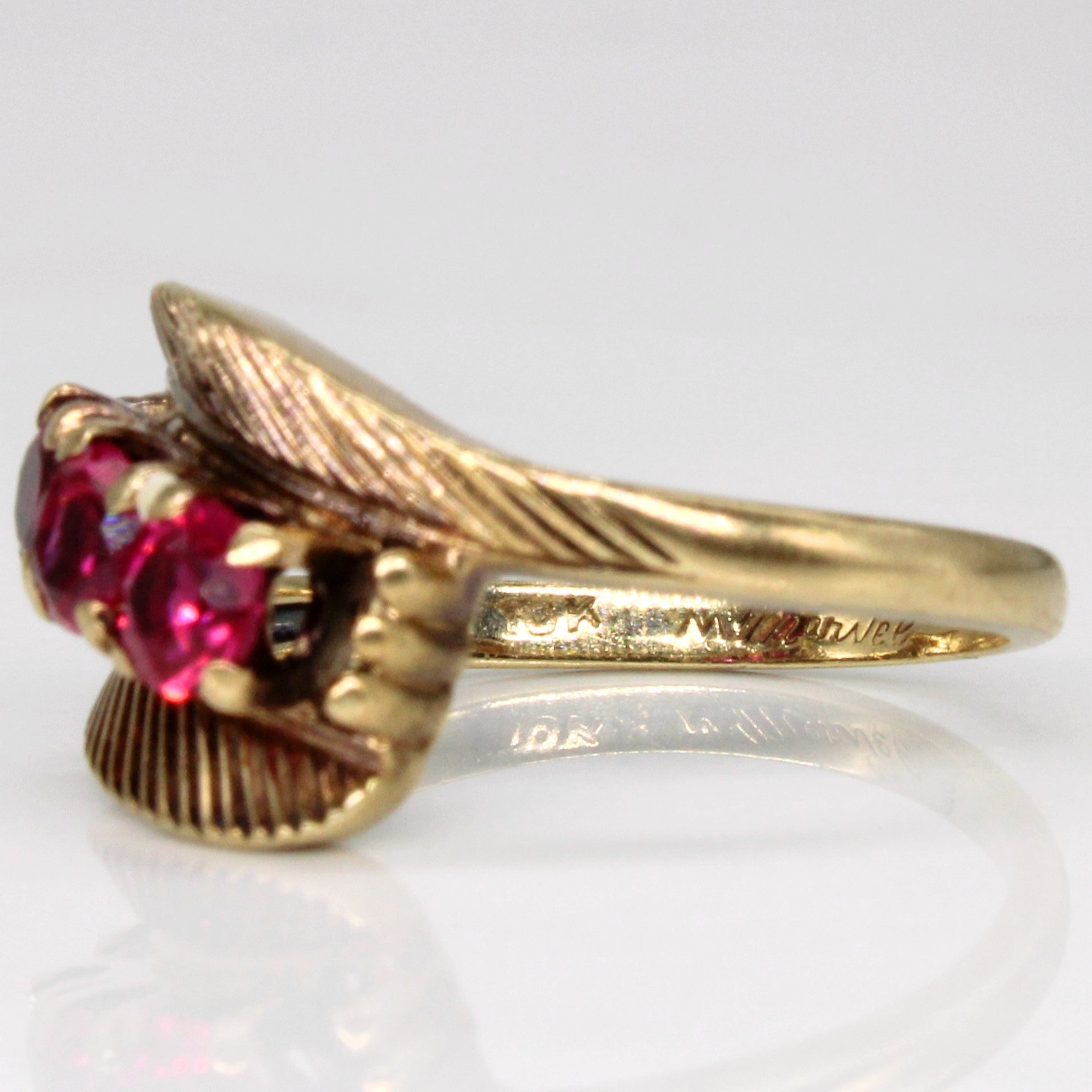 Synthetic Ruby Waterfall Ring | 1.20ctw | SZ 6 |