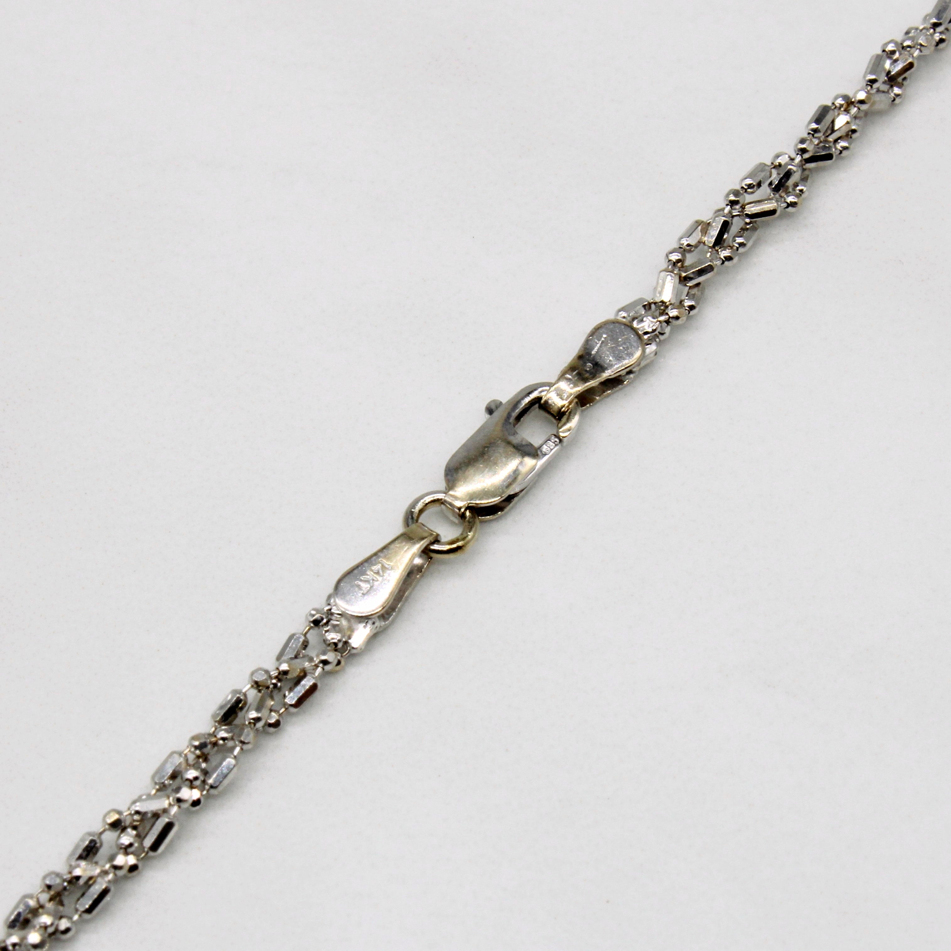 Italian 14k White Gold Bead Chain | 19" |
