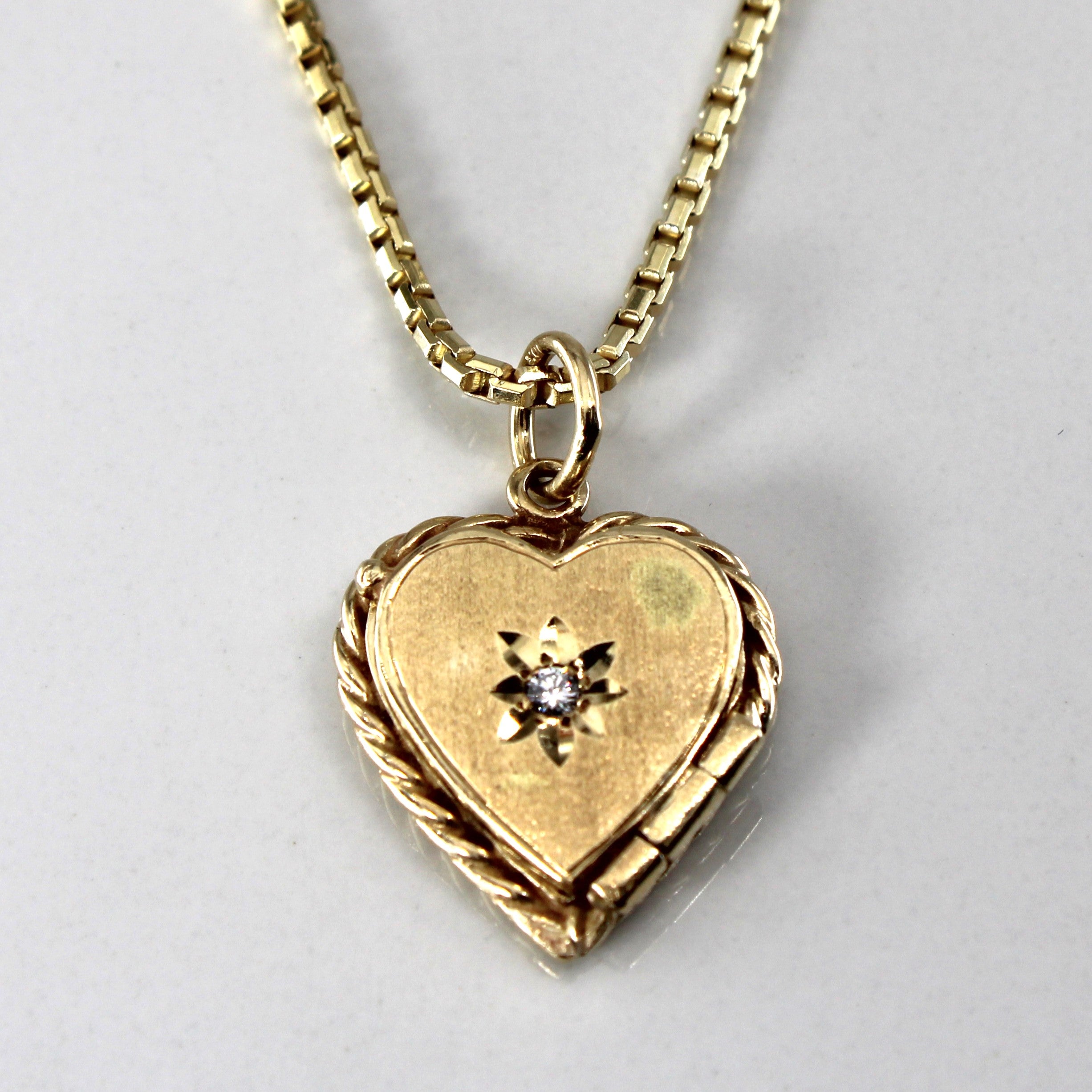 Diamond Heart Locket Necklace | 0.04ct | 22"|
