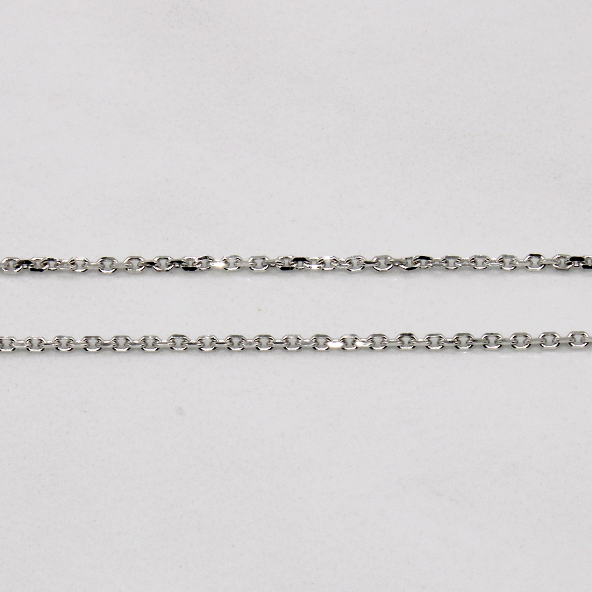 14k White Gold Teardrop Pendant & Necklace | 18" |