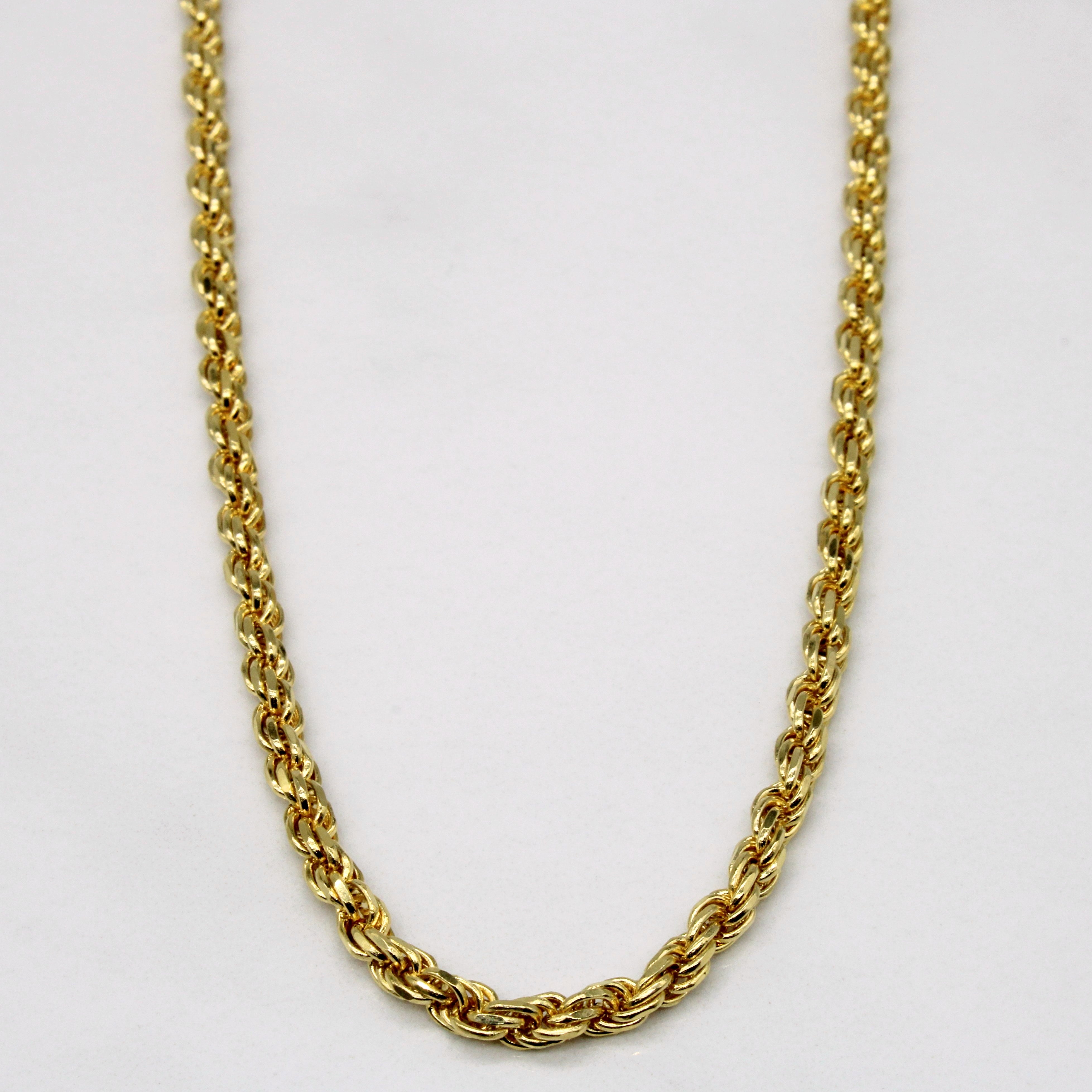 14k Yellow Gold Rope Link Chain | 22" |