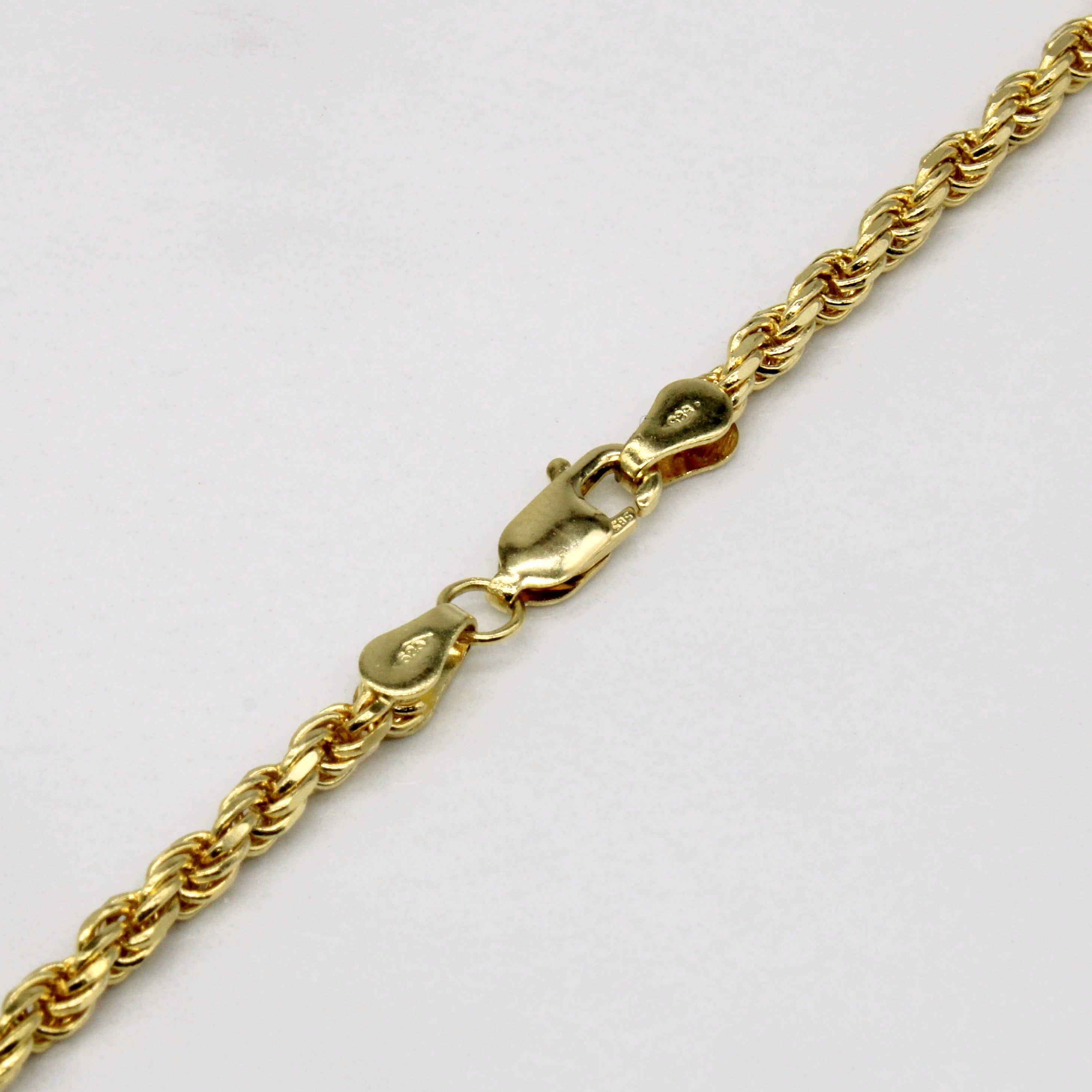 14k Yellow Gold Rope Link Chain | 22" |