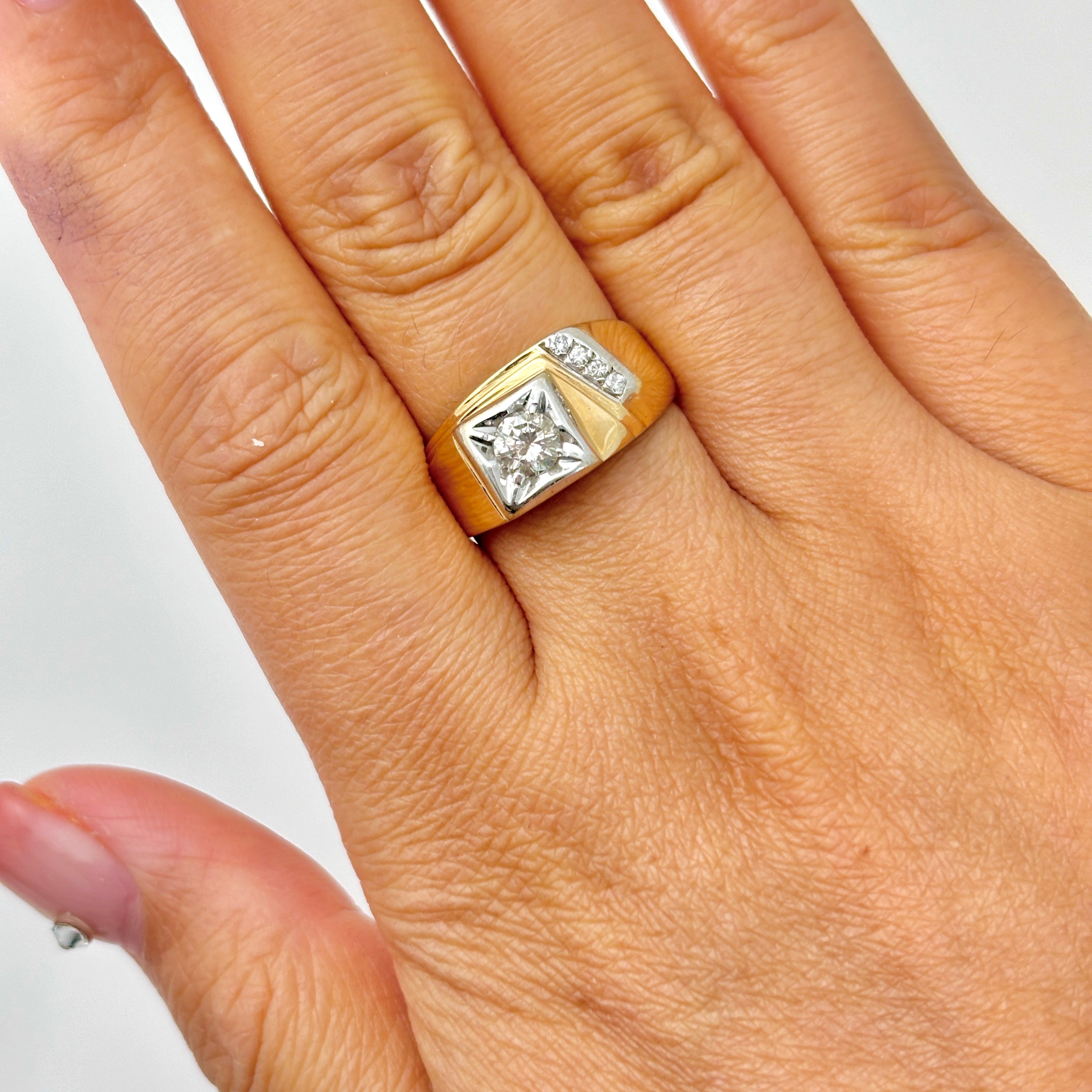 10k Yellow & White Gold Ring | 0.44ctw | Size 8