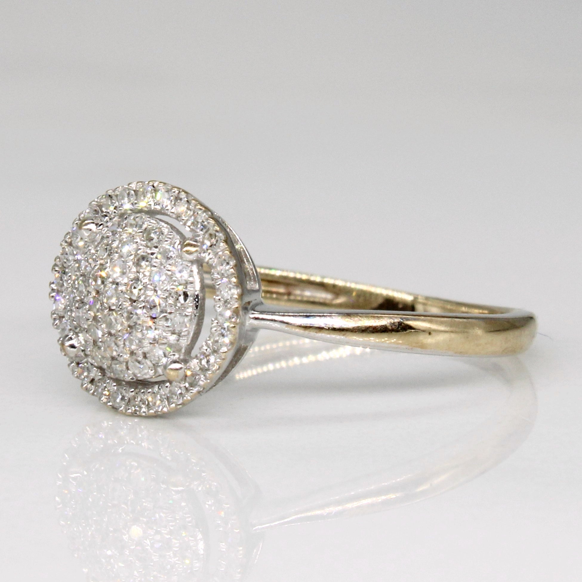 Bague sertie de diamants pavés | 0,12 ct | Taille 5,5 |