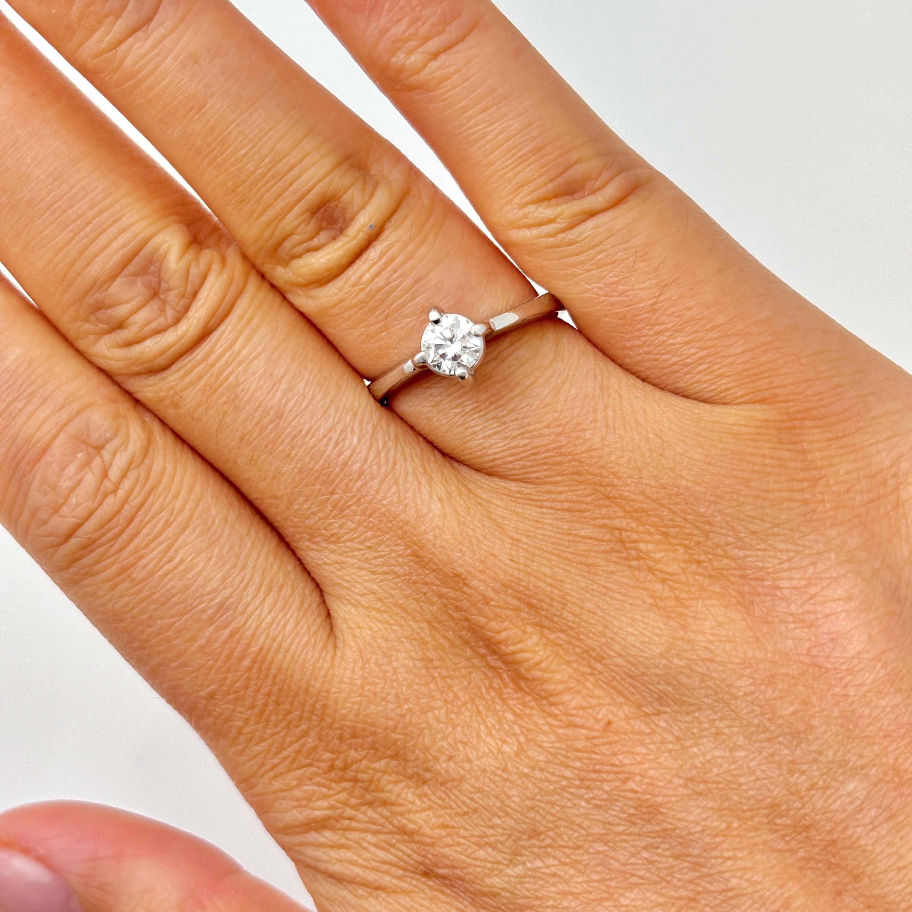 18k White Gold Diamond Engagement Ring | 0.51ct | SZ 7.25