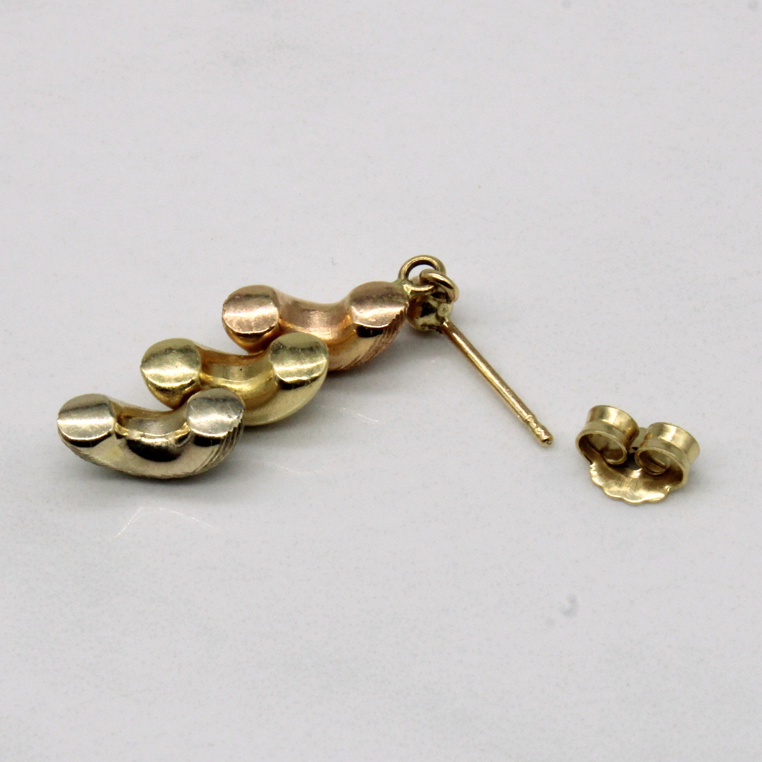 14k Tri Tone Gold Earrings