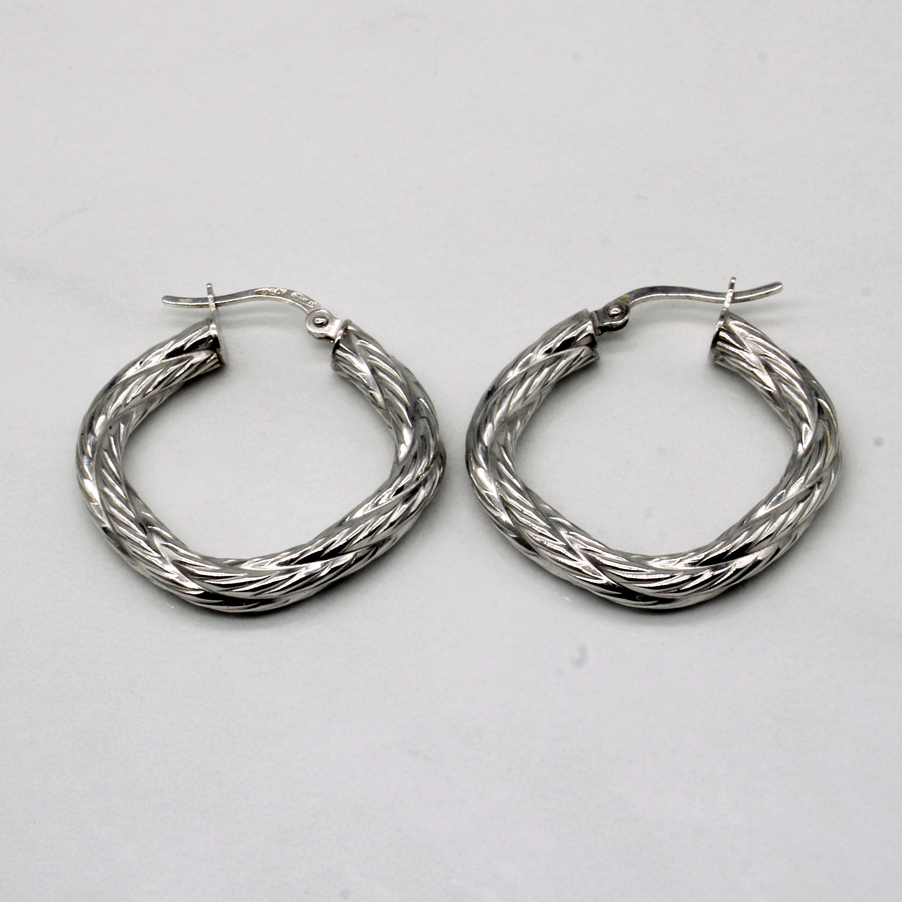 18k White Gold Hoop Earrings