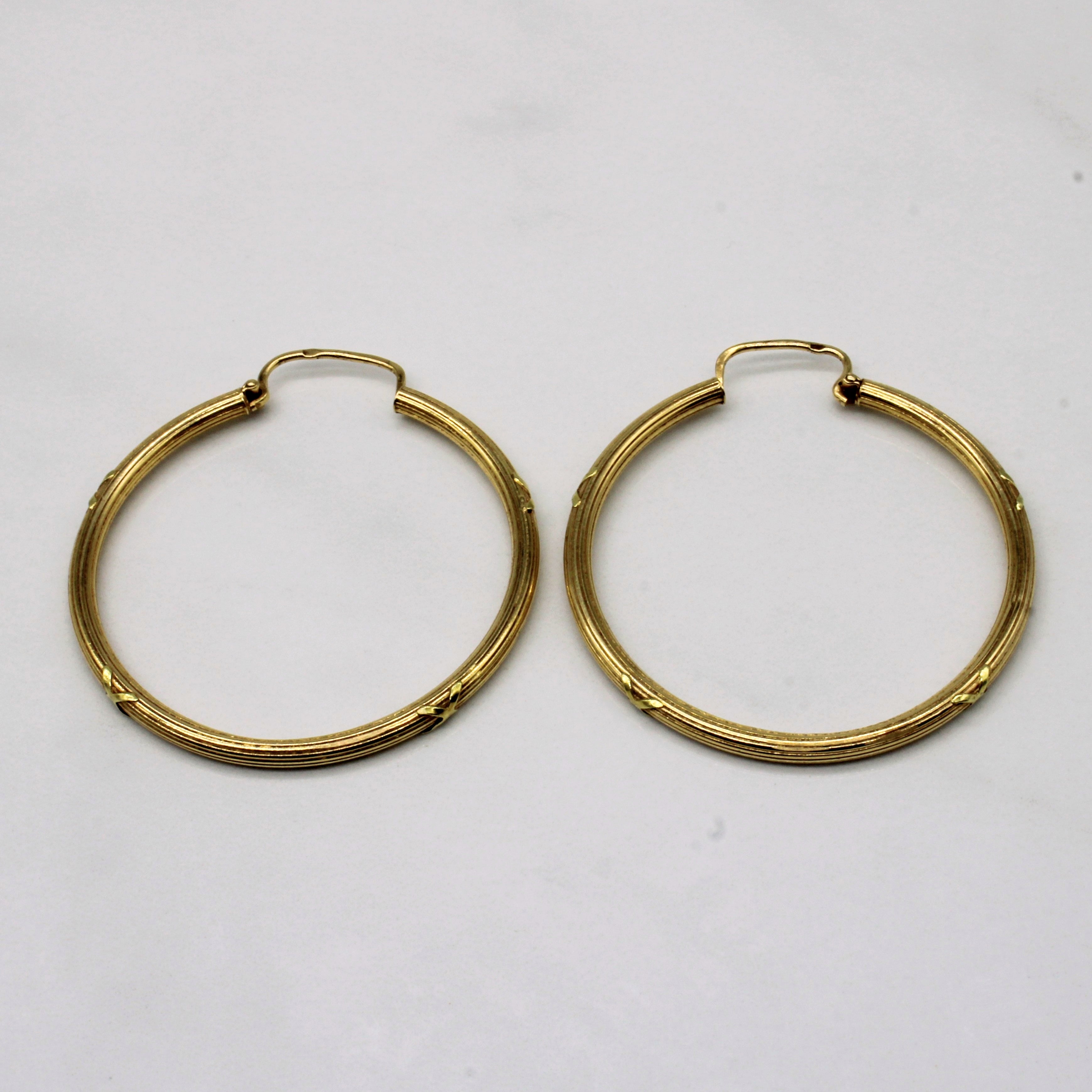 18k Yellow Gold Hoop Earrings