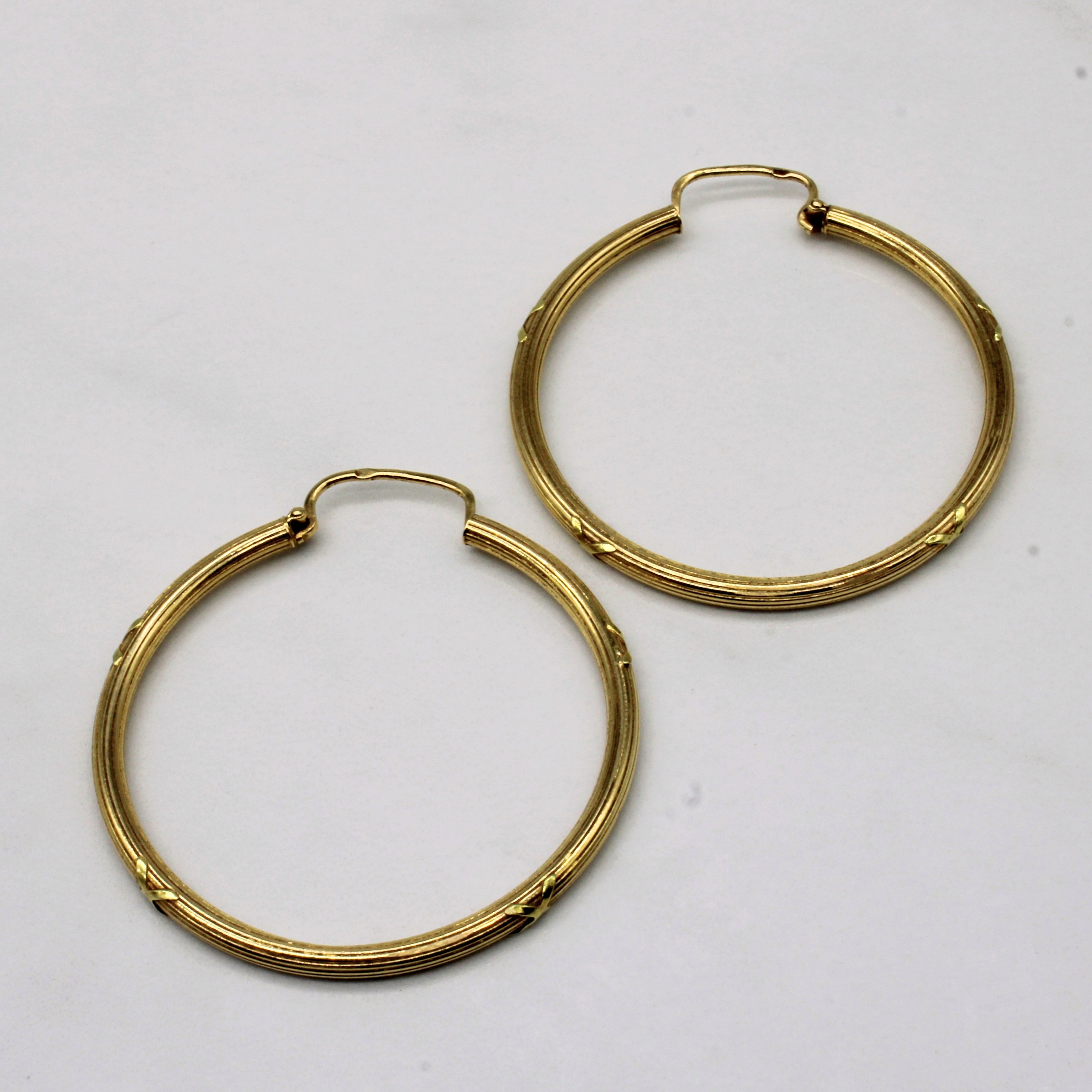 18k Yellow Gold Hoop Earrings