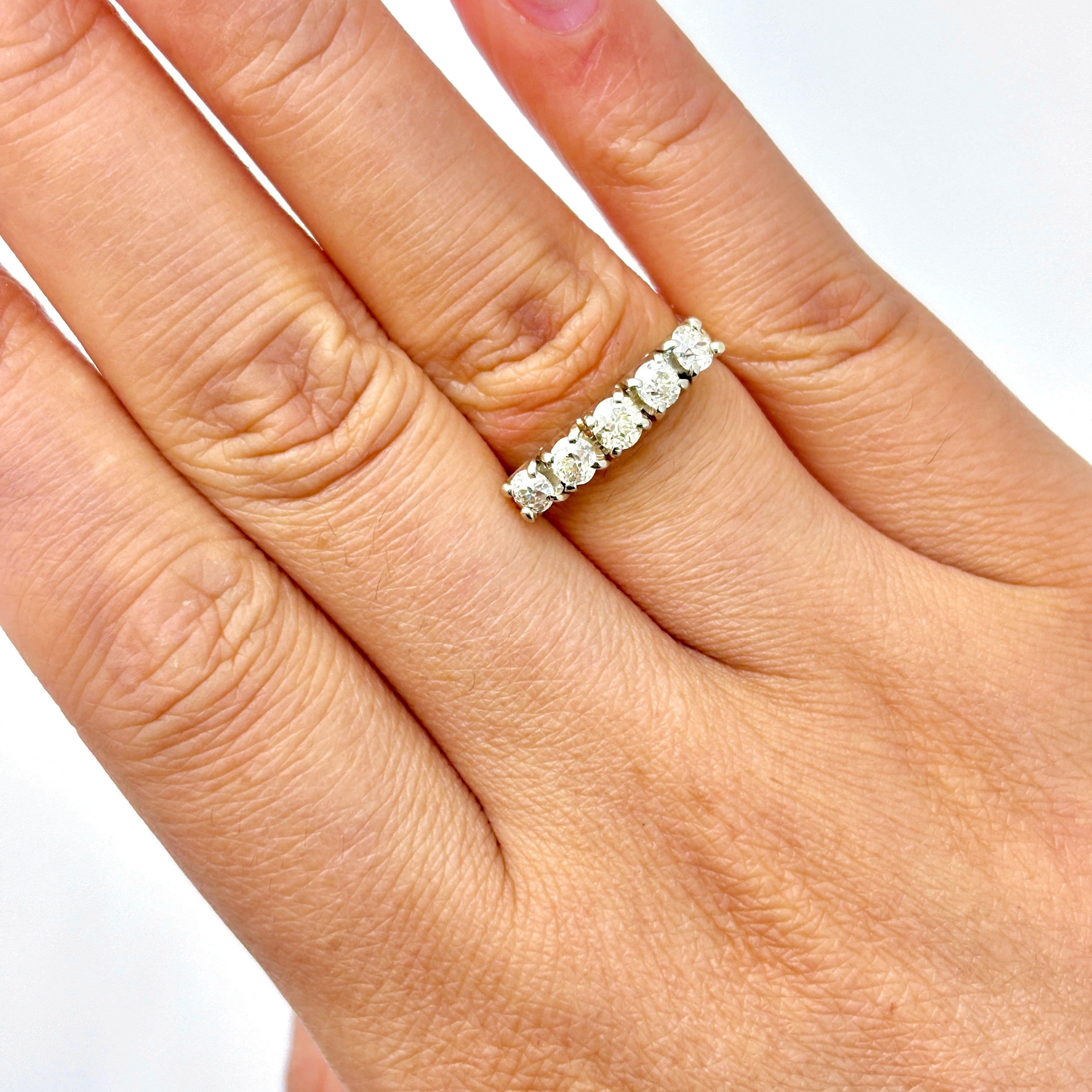 Bague Birks en or jaune et blanc 14-18 carats sertie de diamants | 0,69 ct | Taille 5,25