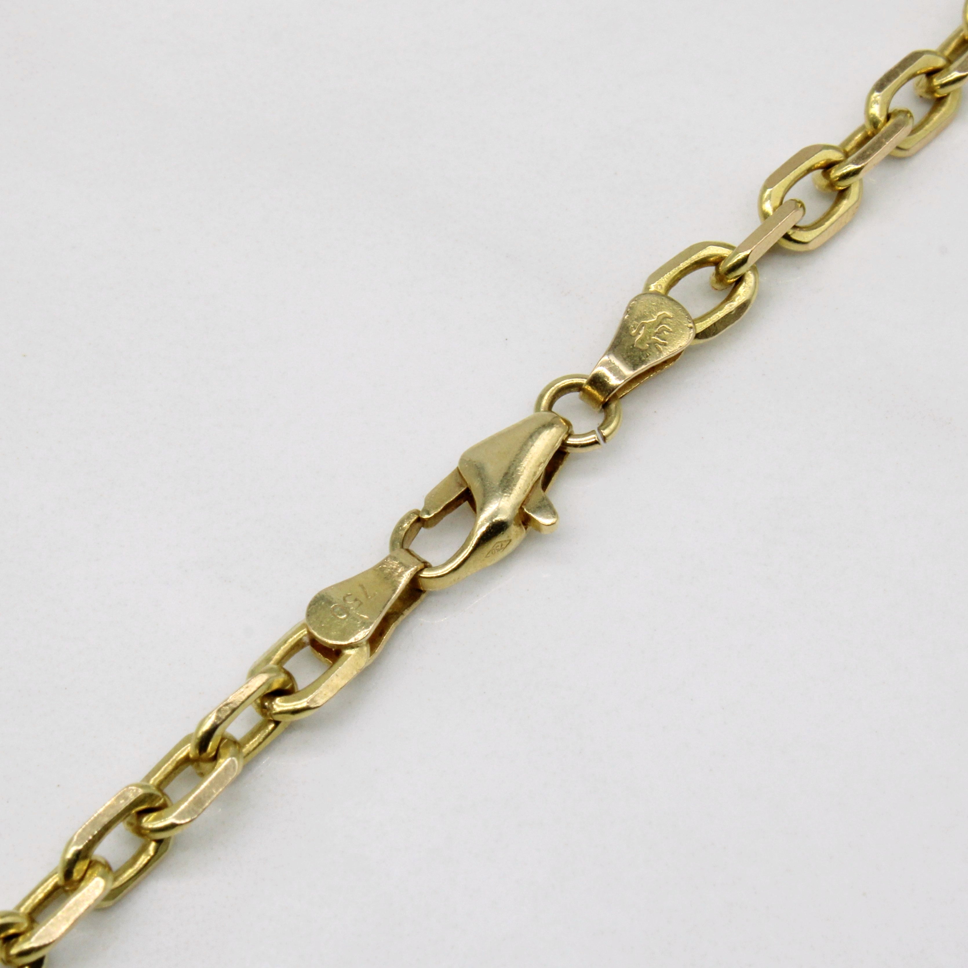 18k Yellow Gold Rectangle Link Chain | 24" |