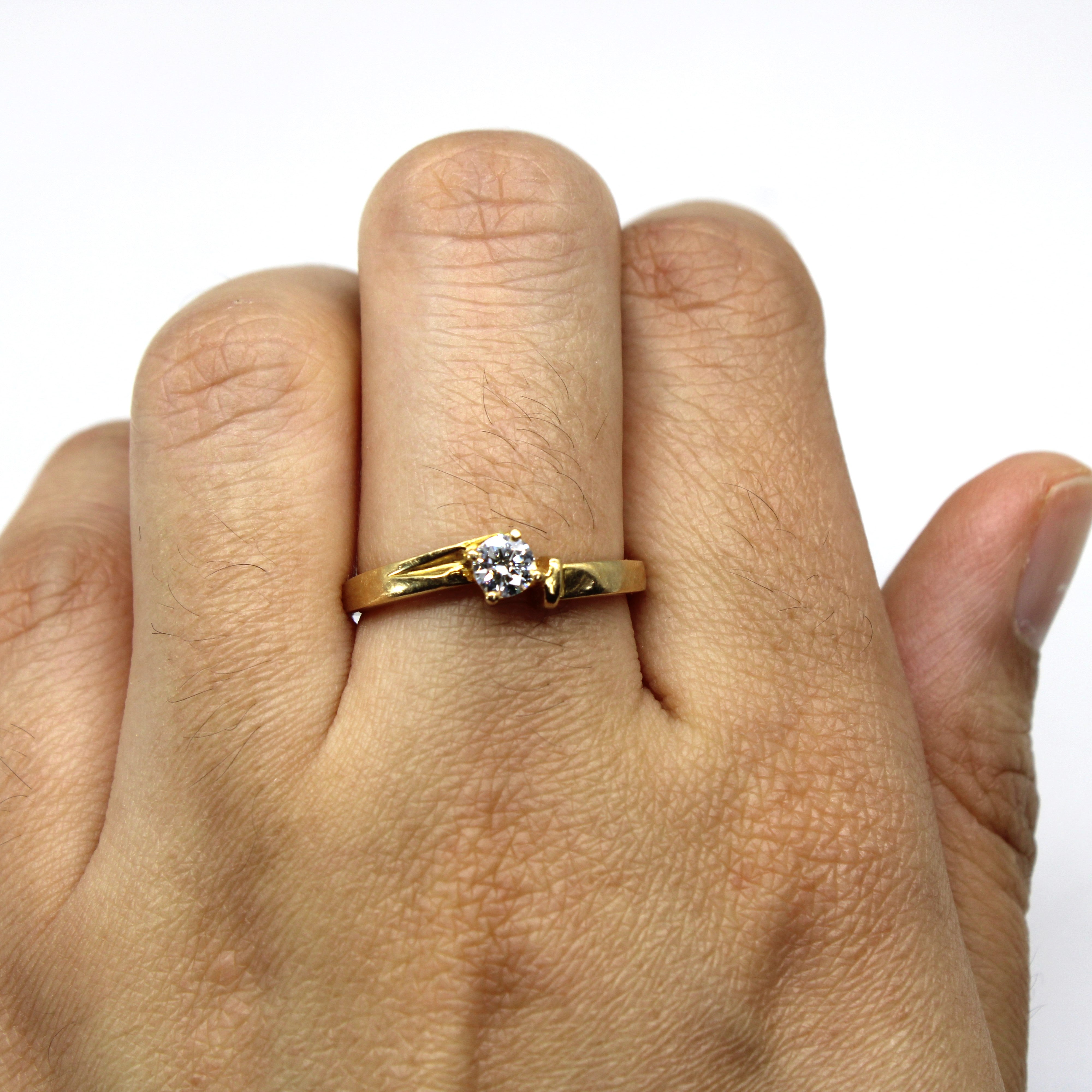 Solitaire Diamond Gold Ring | 0.24ct | SZ 7.75 |