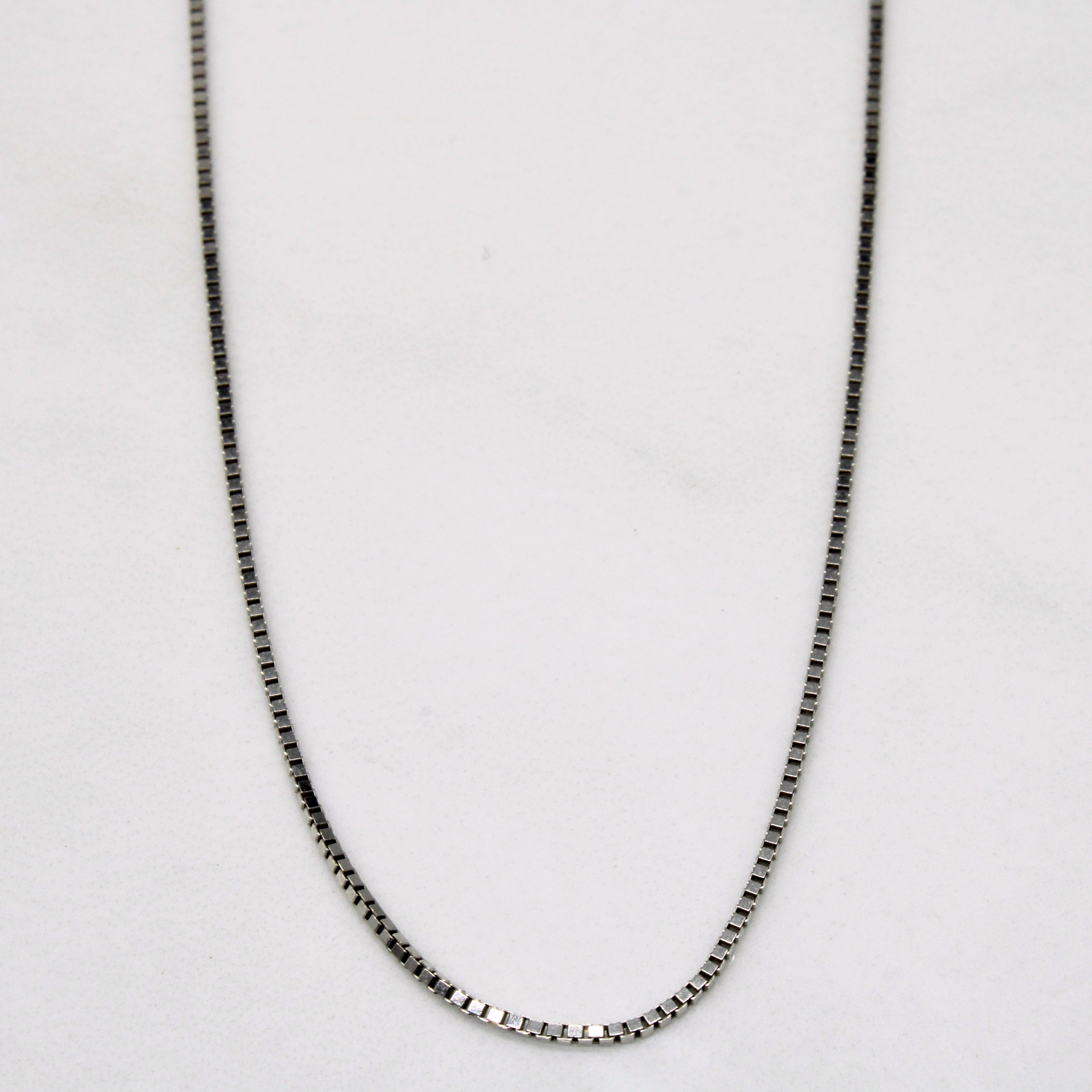 14k White Gold Box Link Chain | 18" |