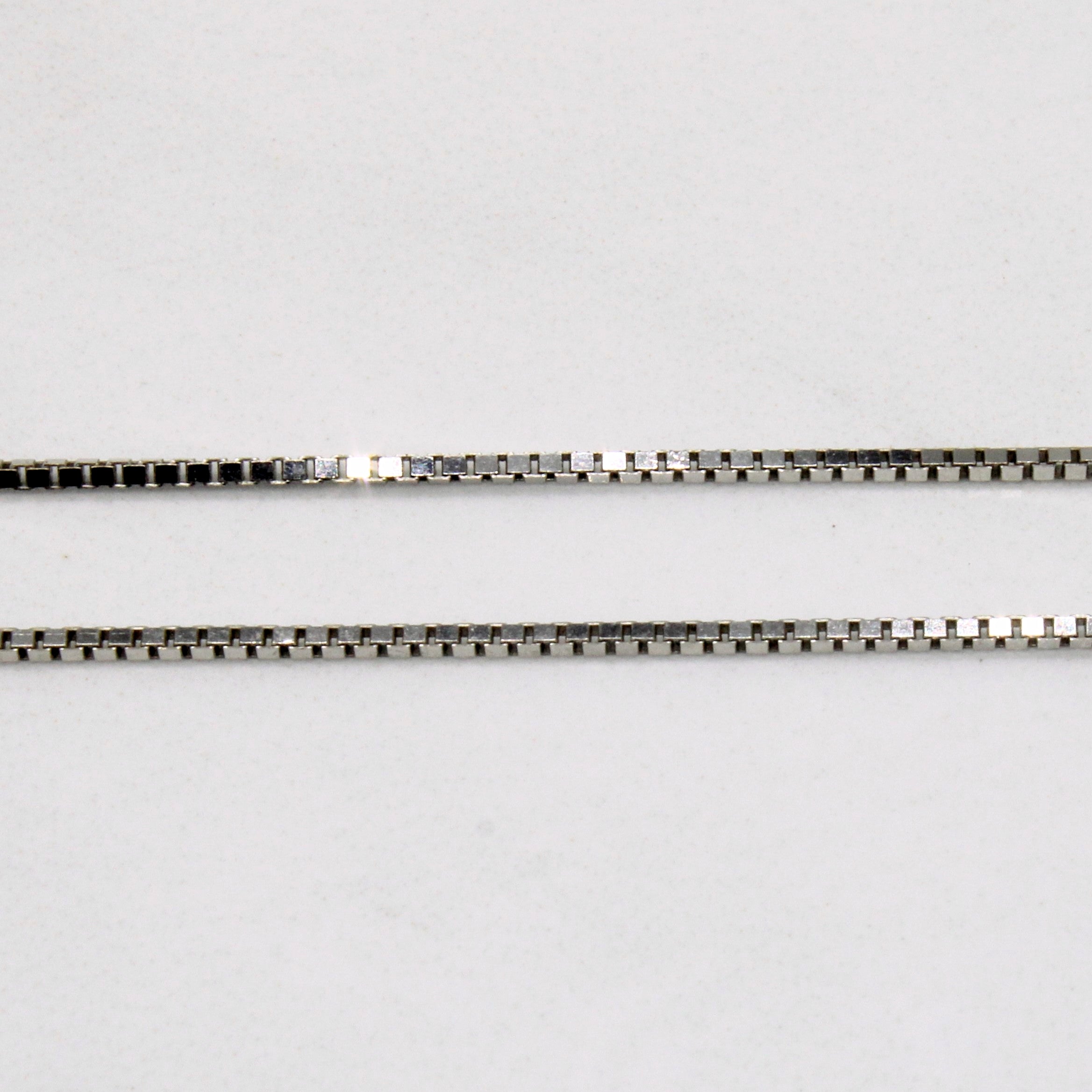 14k White Gold Box Link Chain | 18" |