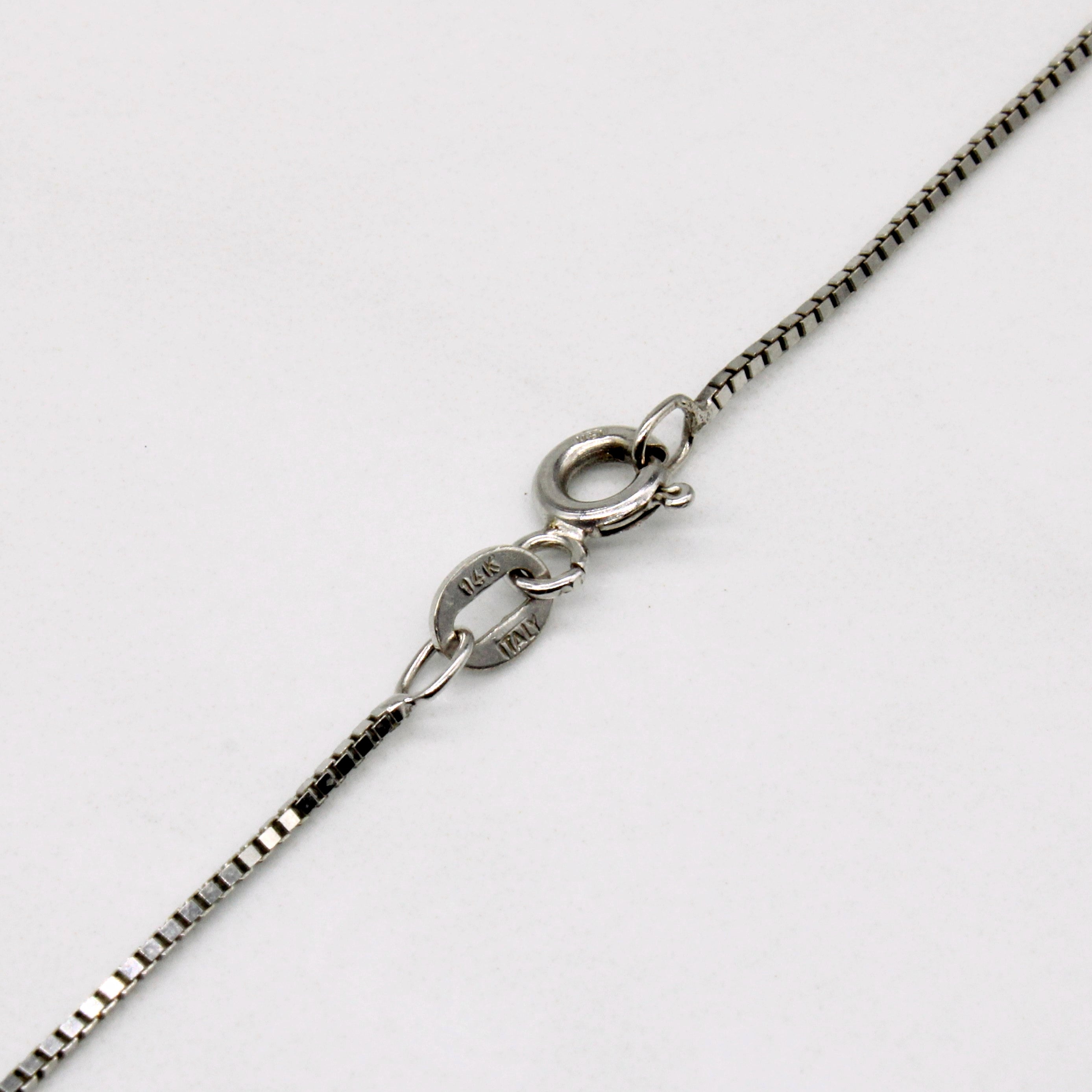 14k White Gold Box Link Chain | 18" |