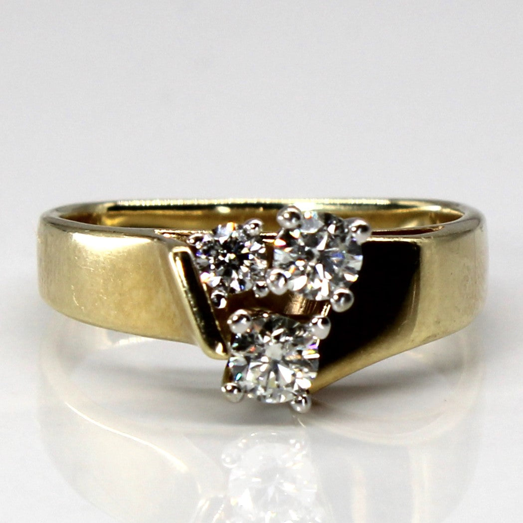 Offset Three Stone Diamond Ring | 0.60ctw | SZ 8.25 |