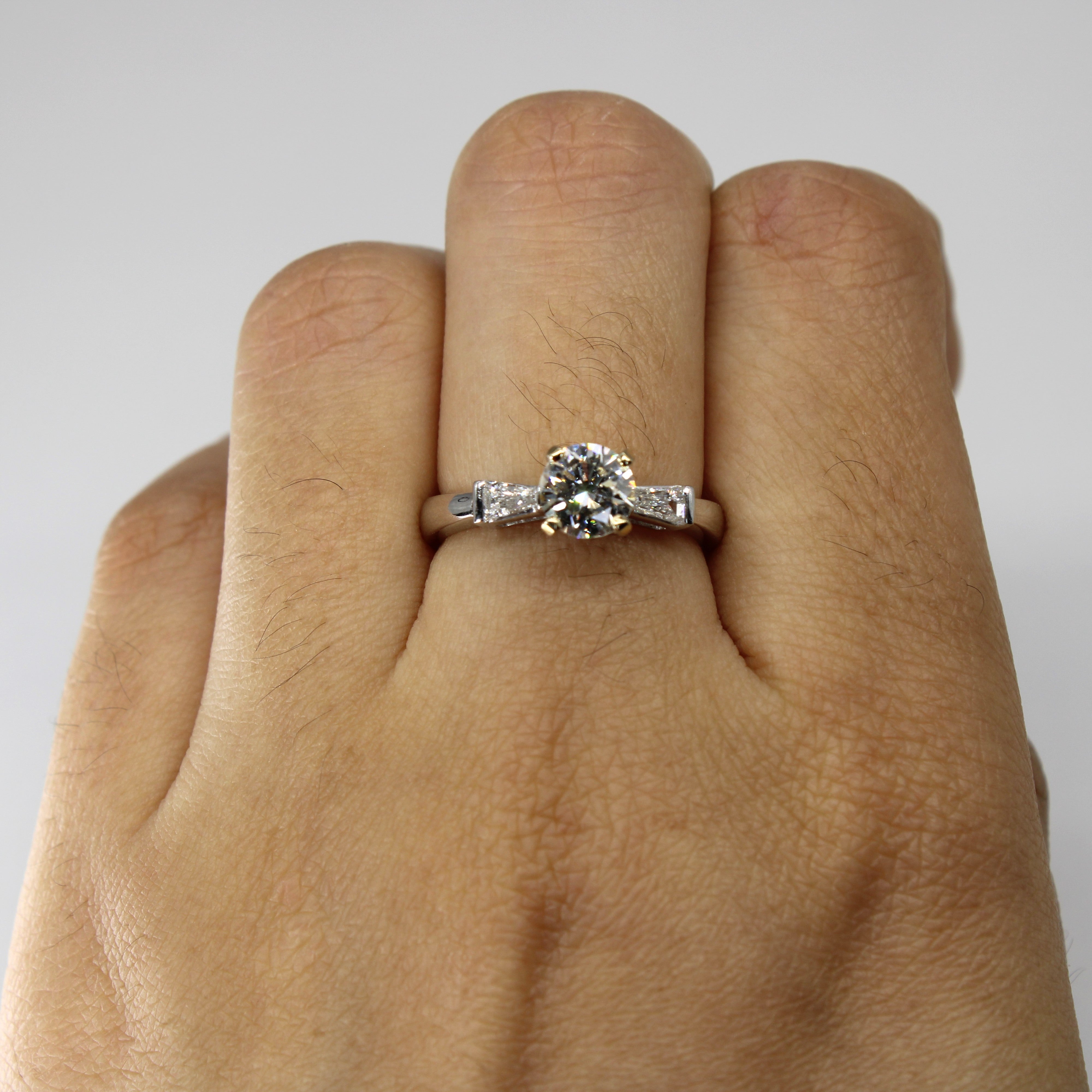 Diamond Ring with Tapered Baguettes 18k | 0.86ct, 0.28ctw | SZ 5.25 |