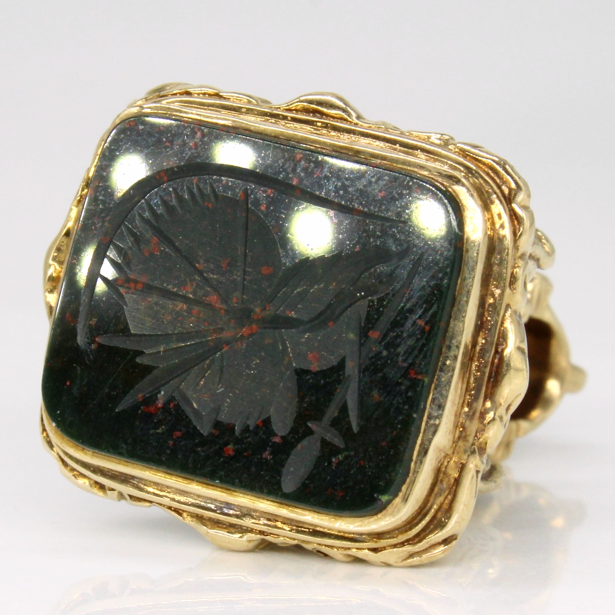 Vintage Bloodstone Stone Set Seal Fob | 6.50ct |