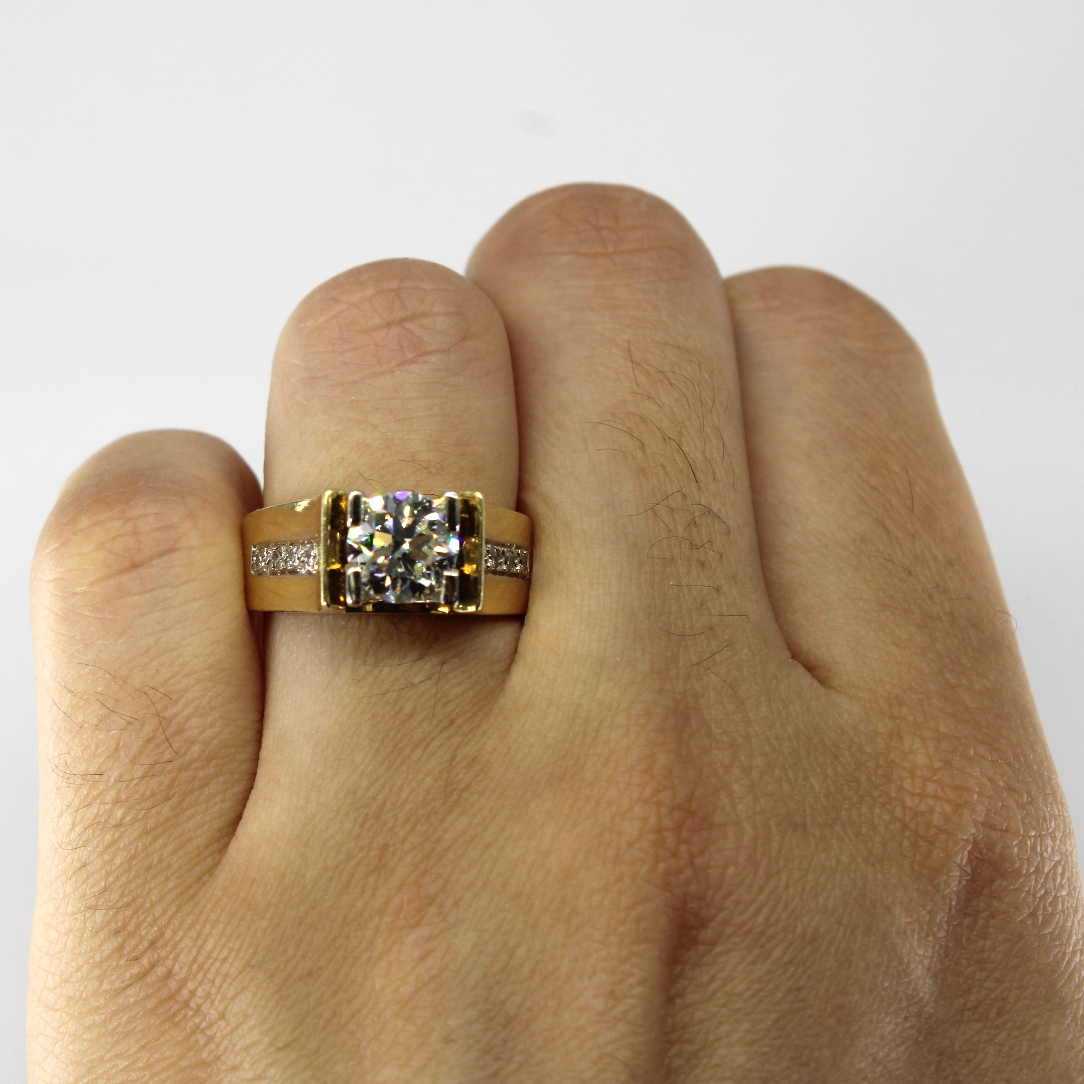 Bague en or 18 carats avec diamant rond brillant de 1,4 carat | 1,4 ct | Taille 6,5