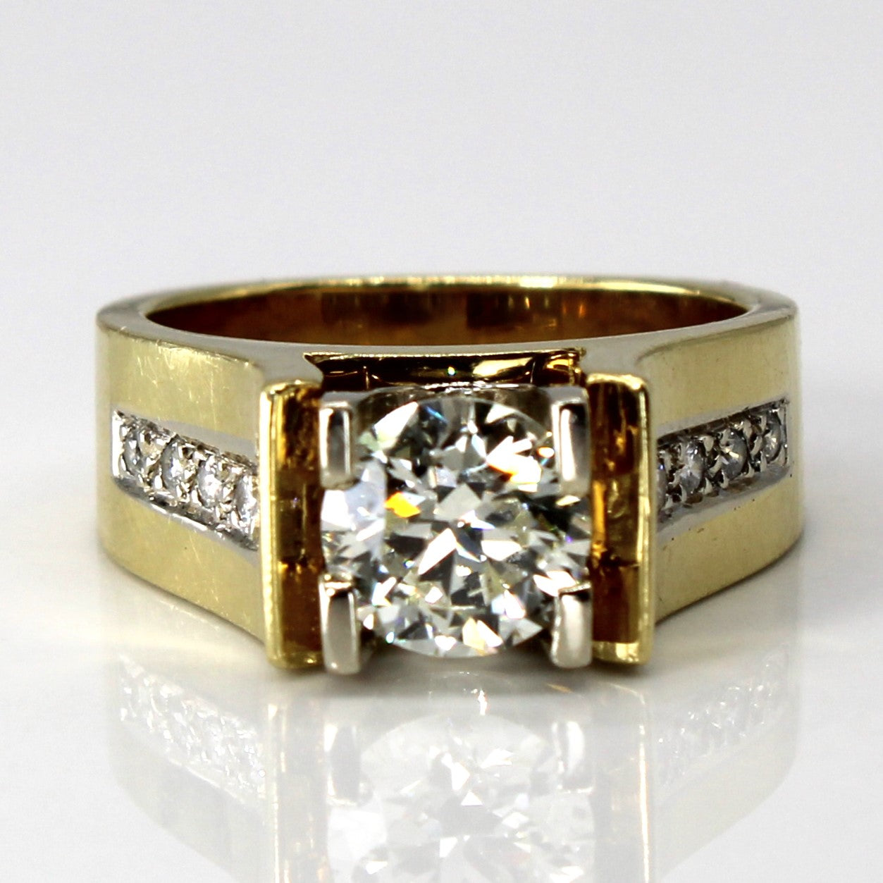 Bague en or 18 carats avec diamant rond brillant de 1,4 carat | 1,4 ct | Taille 6,5