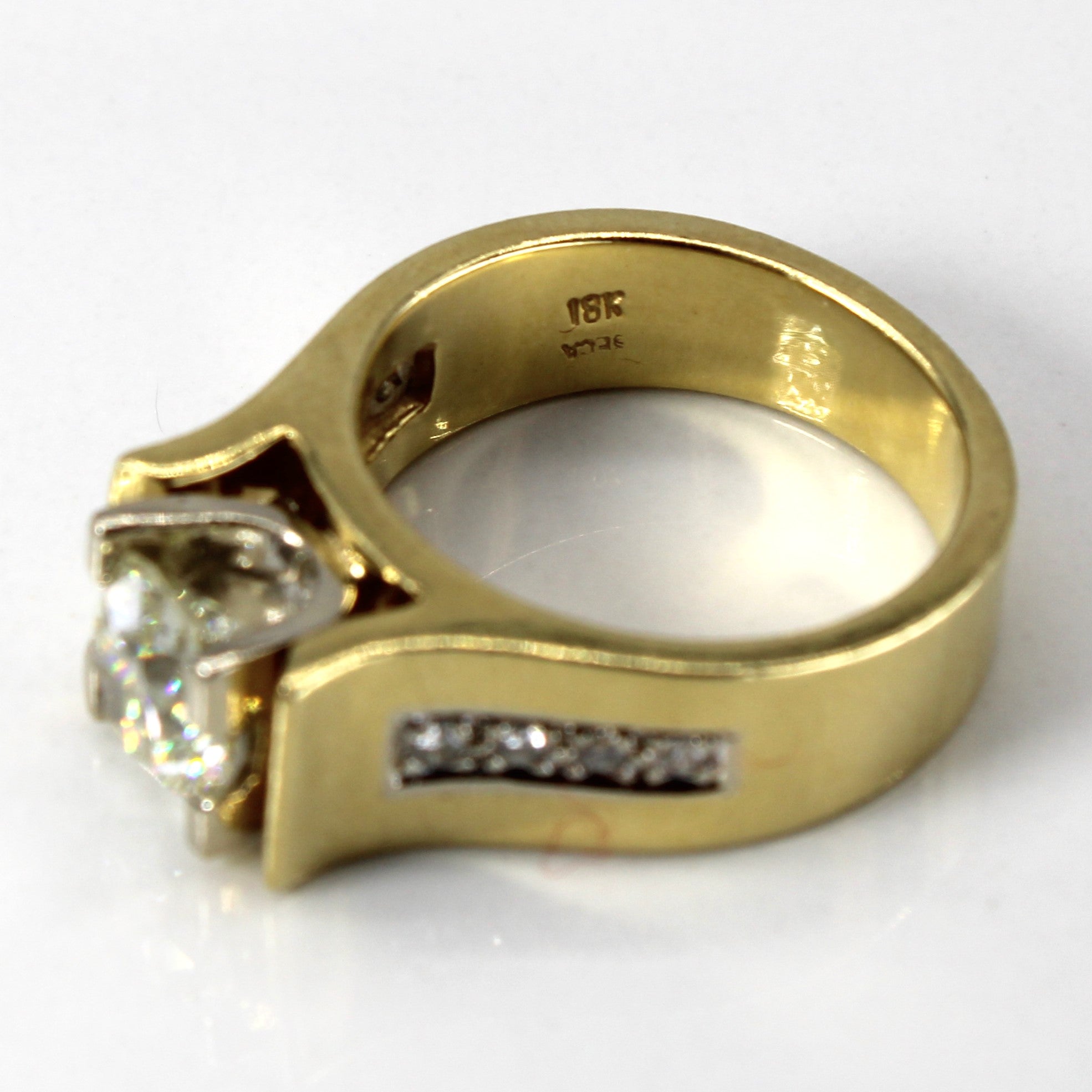 Bague en or 18 carats avec diamant rond brillant de 1,4 carat | 1,4 ct | Taille 6,5