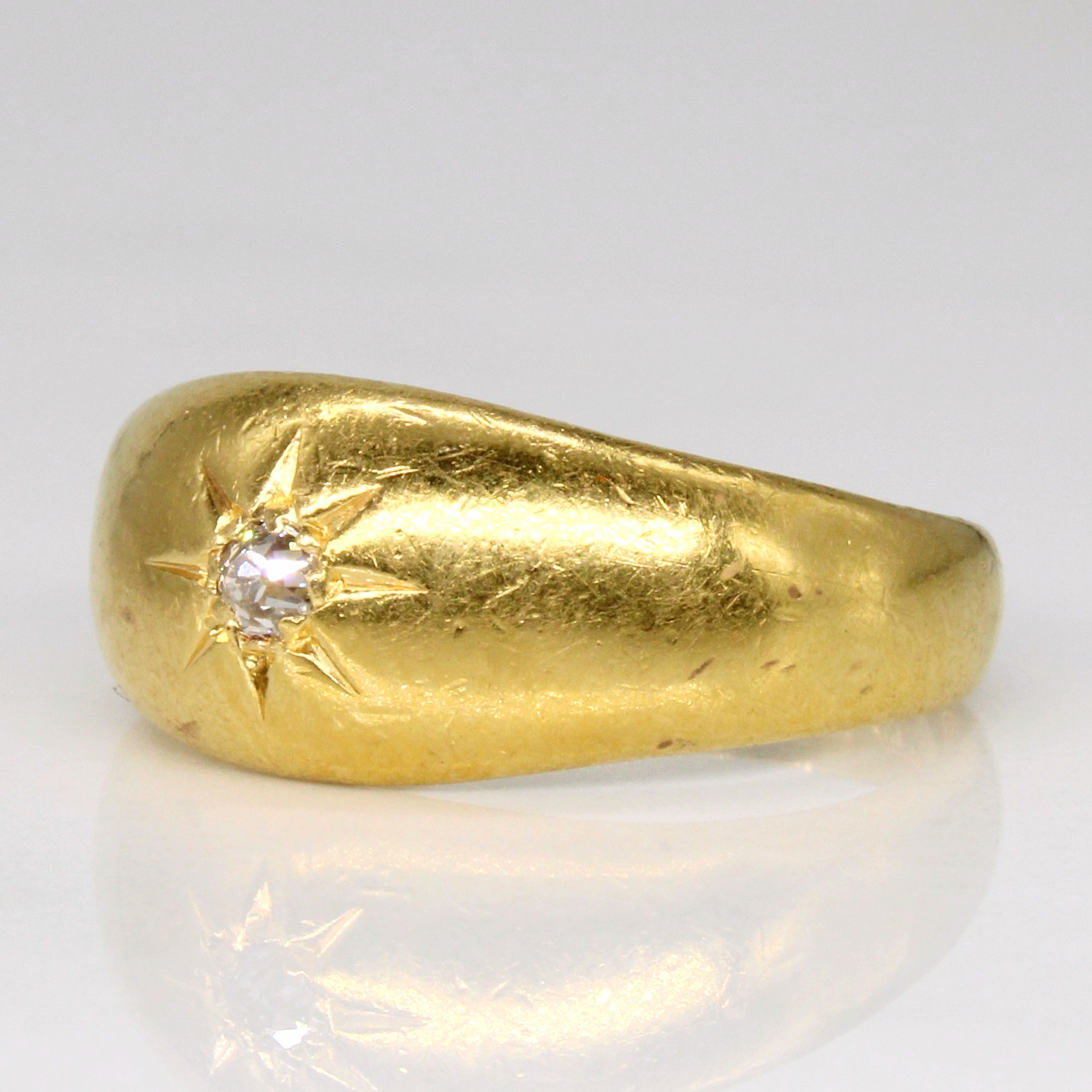 Bague étoile en diamant taille mine de Birmingham 1926 | 0,06 ct | Taille 6,5 |