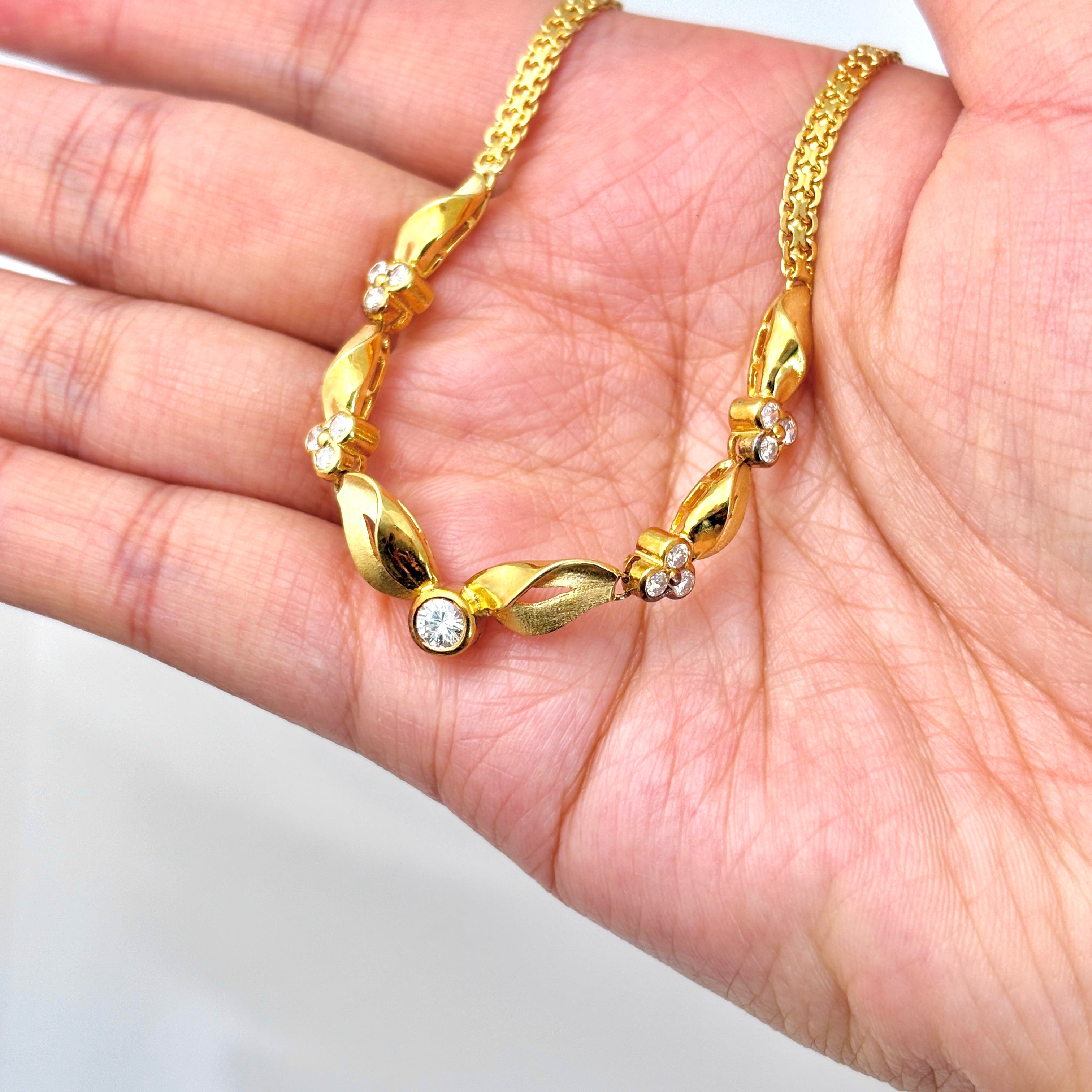 18k Yellow Gold Diamond Necklace | 0.83ctw | 16.5"