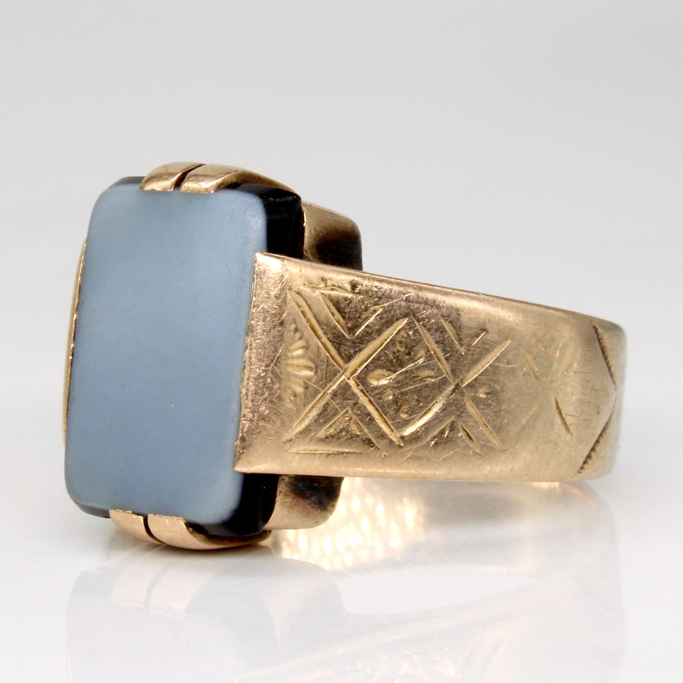 Bague en sardonyx taillée en dalle | 3,50 ct | Taille 7 |