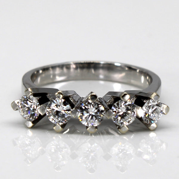 Five Stone Diamond 18k Ring | 1 ctw | SZ 8.25   |