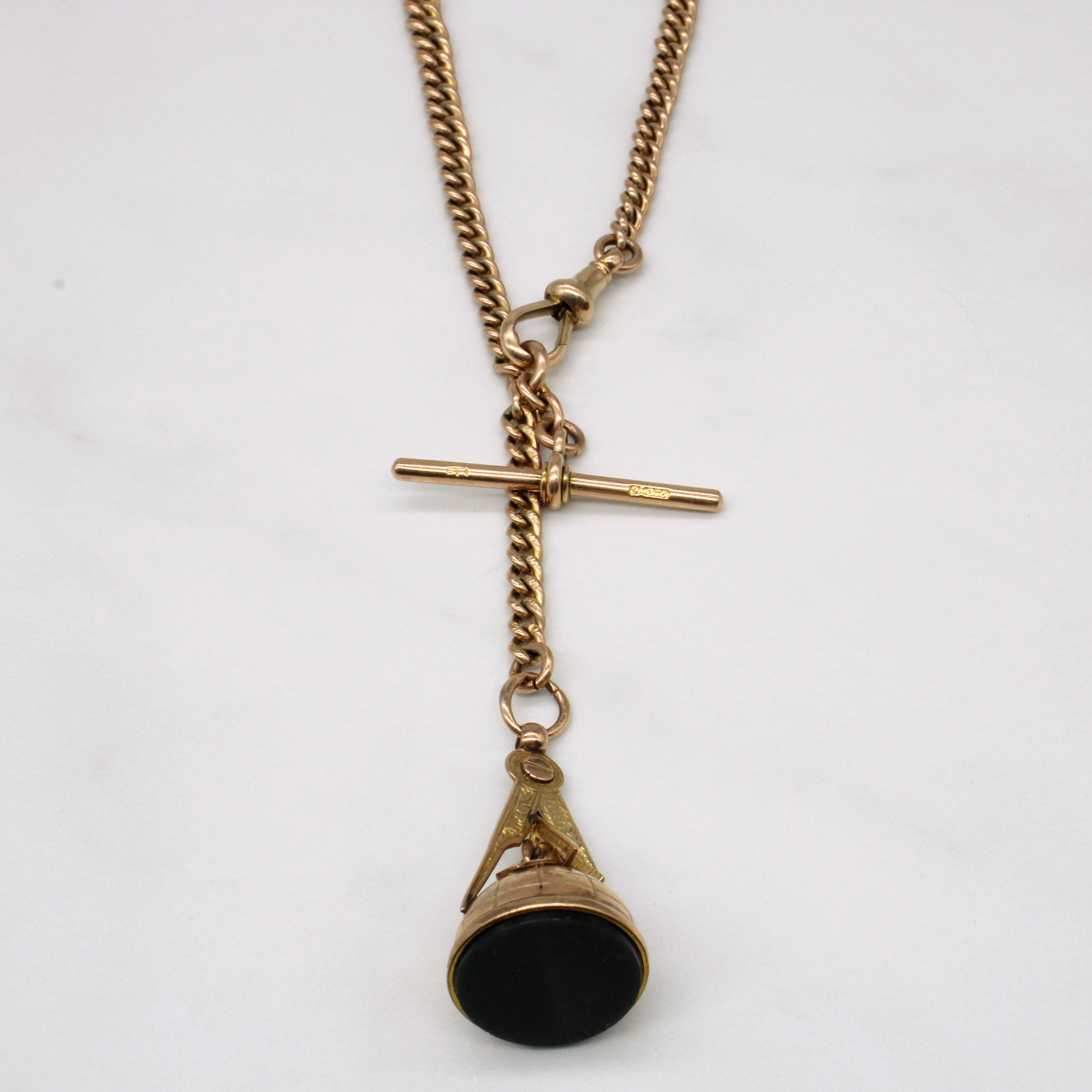 1906 Chester Bloodstone Stone Set Seal Fob On Chain | 3.50ct |