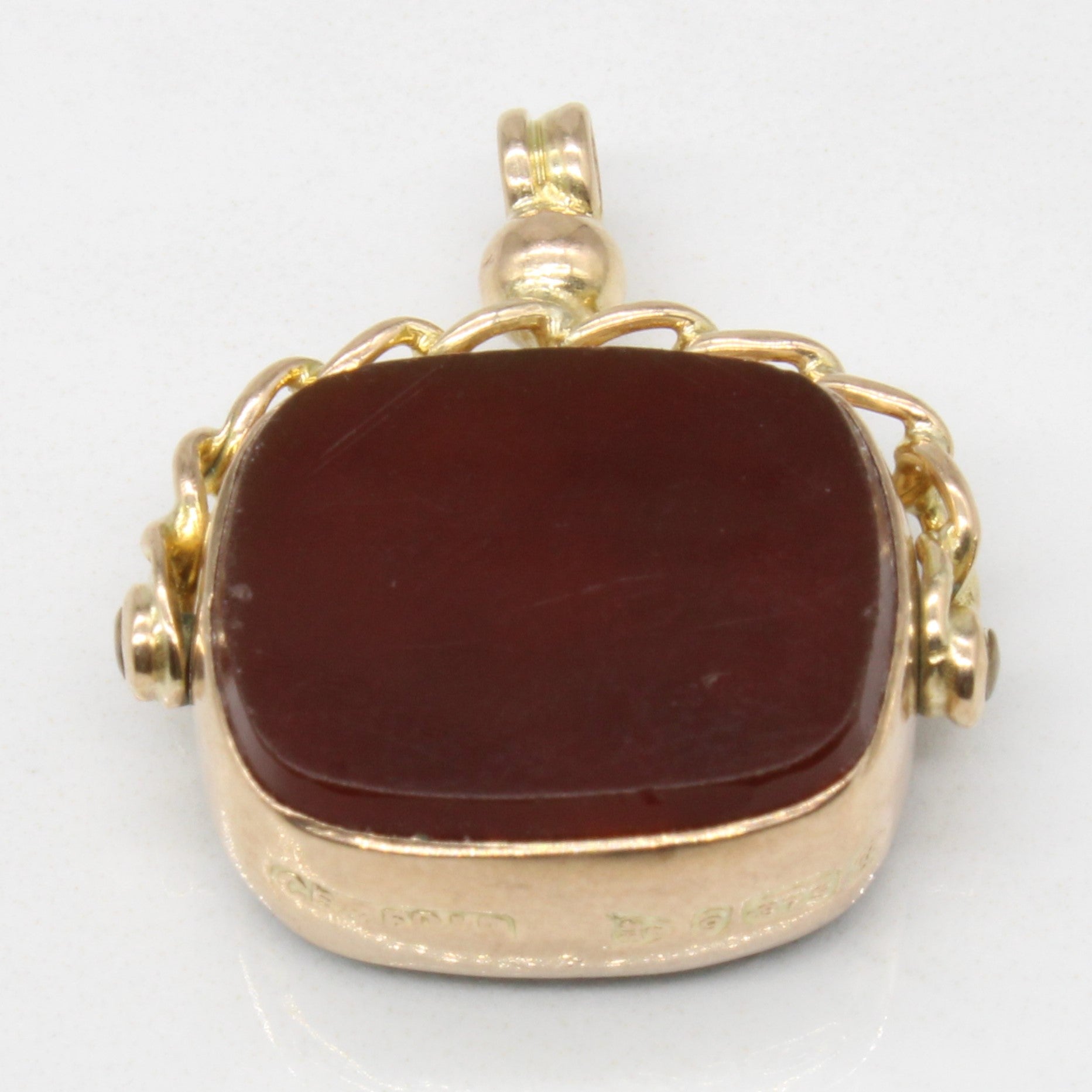 Antique 1911 Chester England, Agate & Bloodstone Double Side Stone Set Swivel Seal Fob | 5.20ct, 5.20ct |