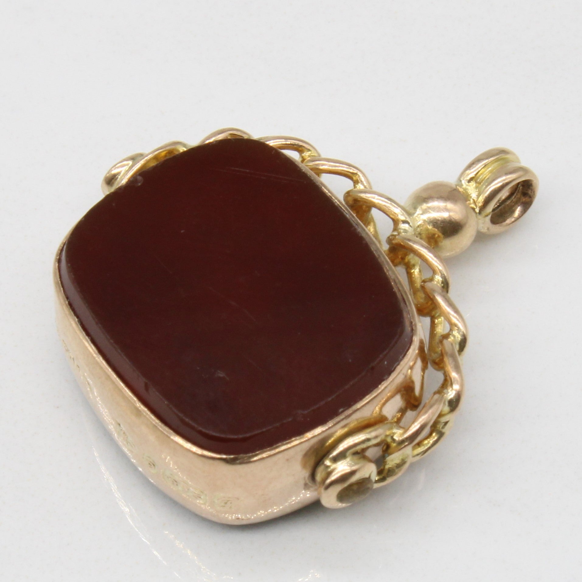 Antique 1911 Chester England, Agate & Bloodstone Double Side Stone Set Swivel Seal Fob | 5.20ct, 5.20ct |