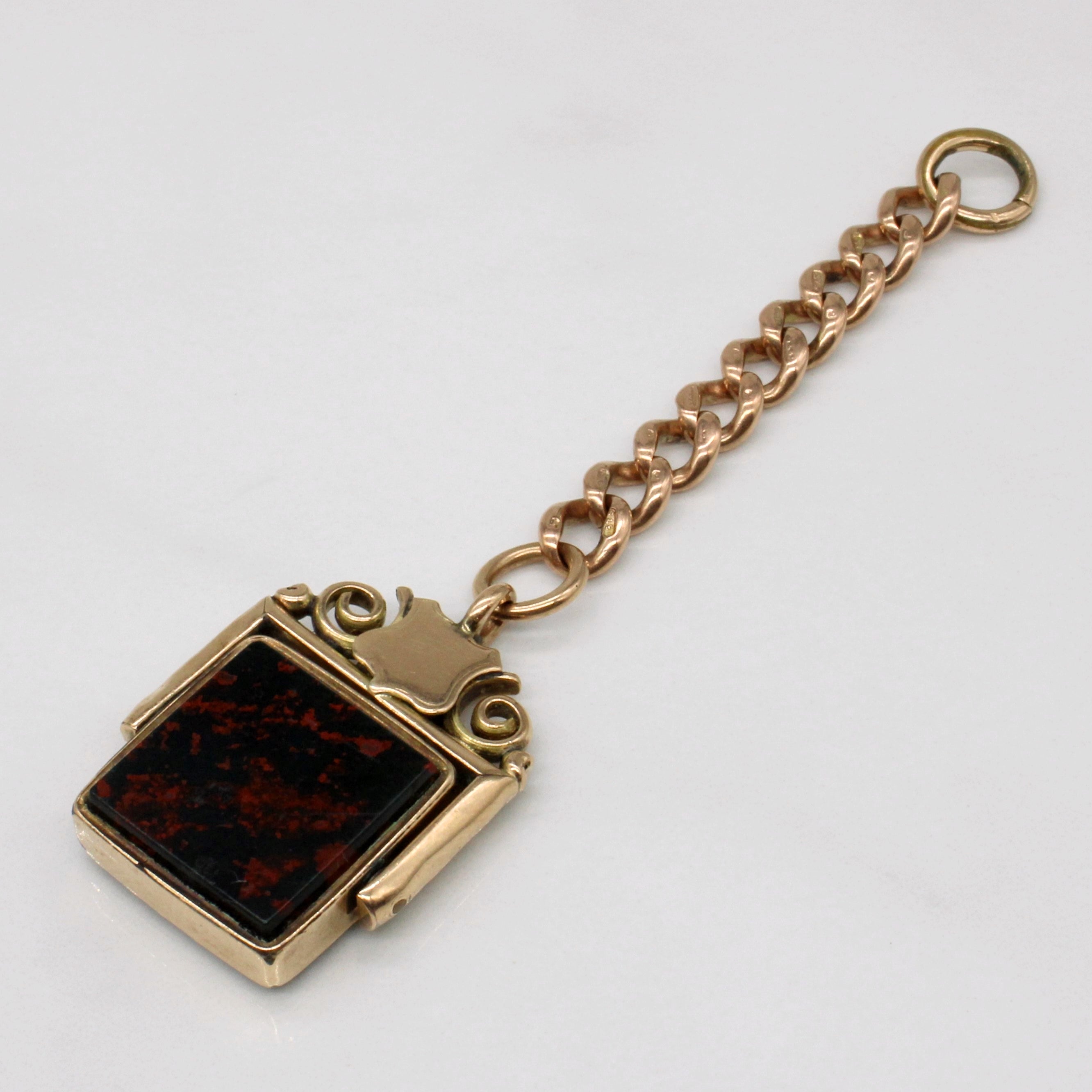 1905 Birmingham Bloodstone & Agate Double Side Stone Set Fob | 6.00ct, 6.00ct |