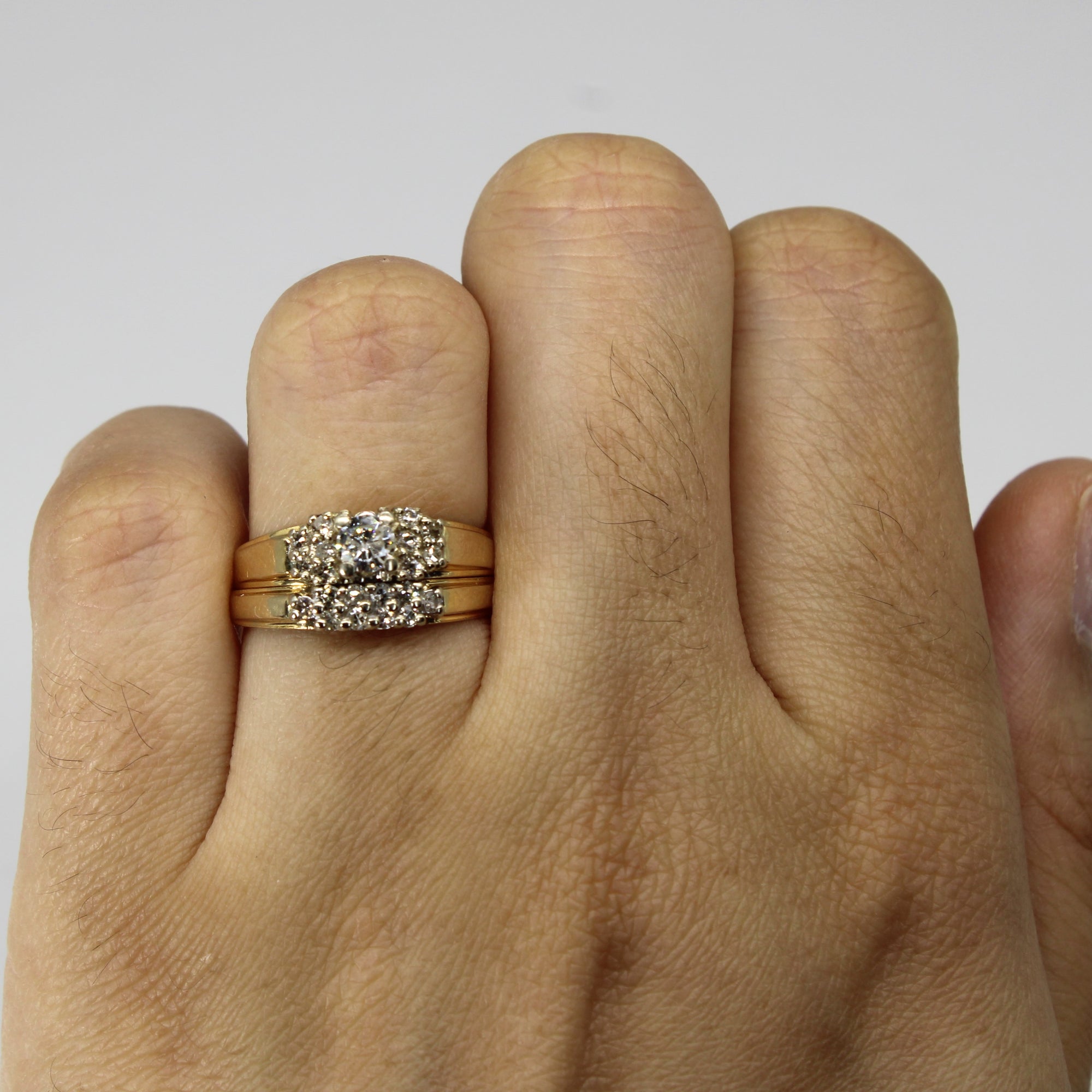 Cluster Diamond Engagement Ring Set | 0.51ctw | SZ 5.5 |
