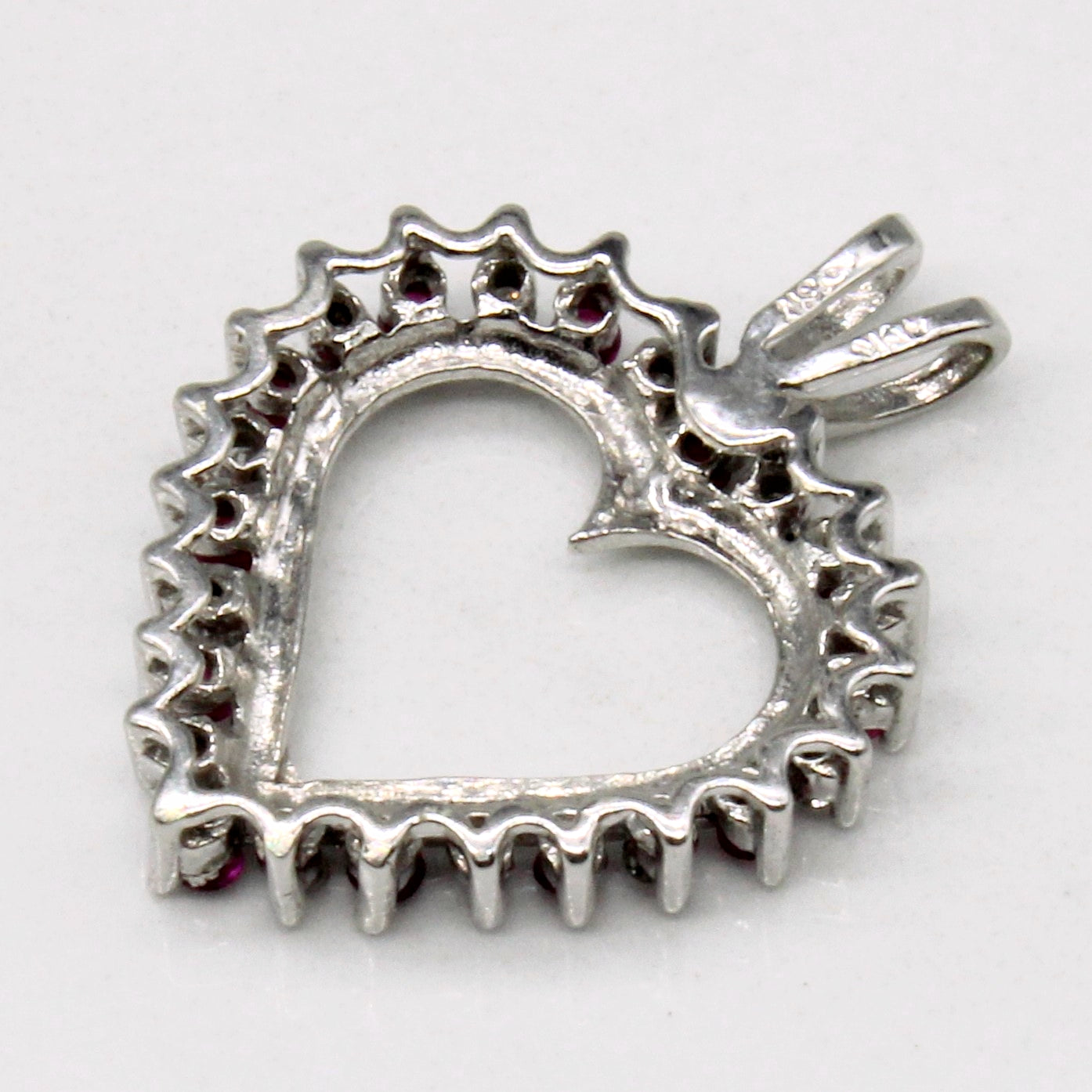 Ruby & Diamond Heart Pendant | 0.12ctw, 0.10ctw |