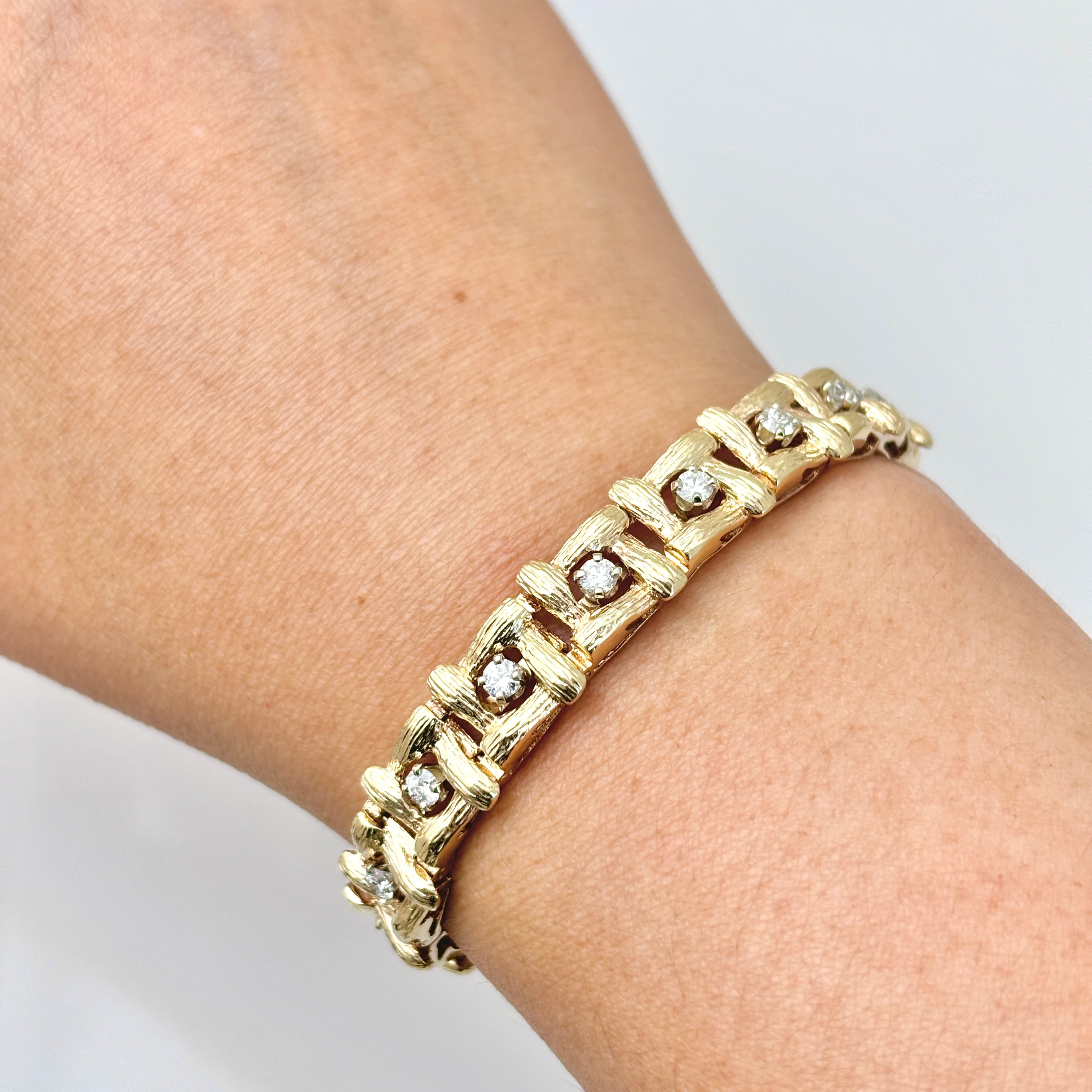 14k Yellow Gold Diamond Bracelet | 1.17ctw | 7"