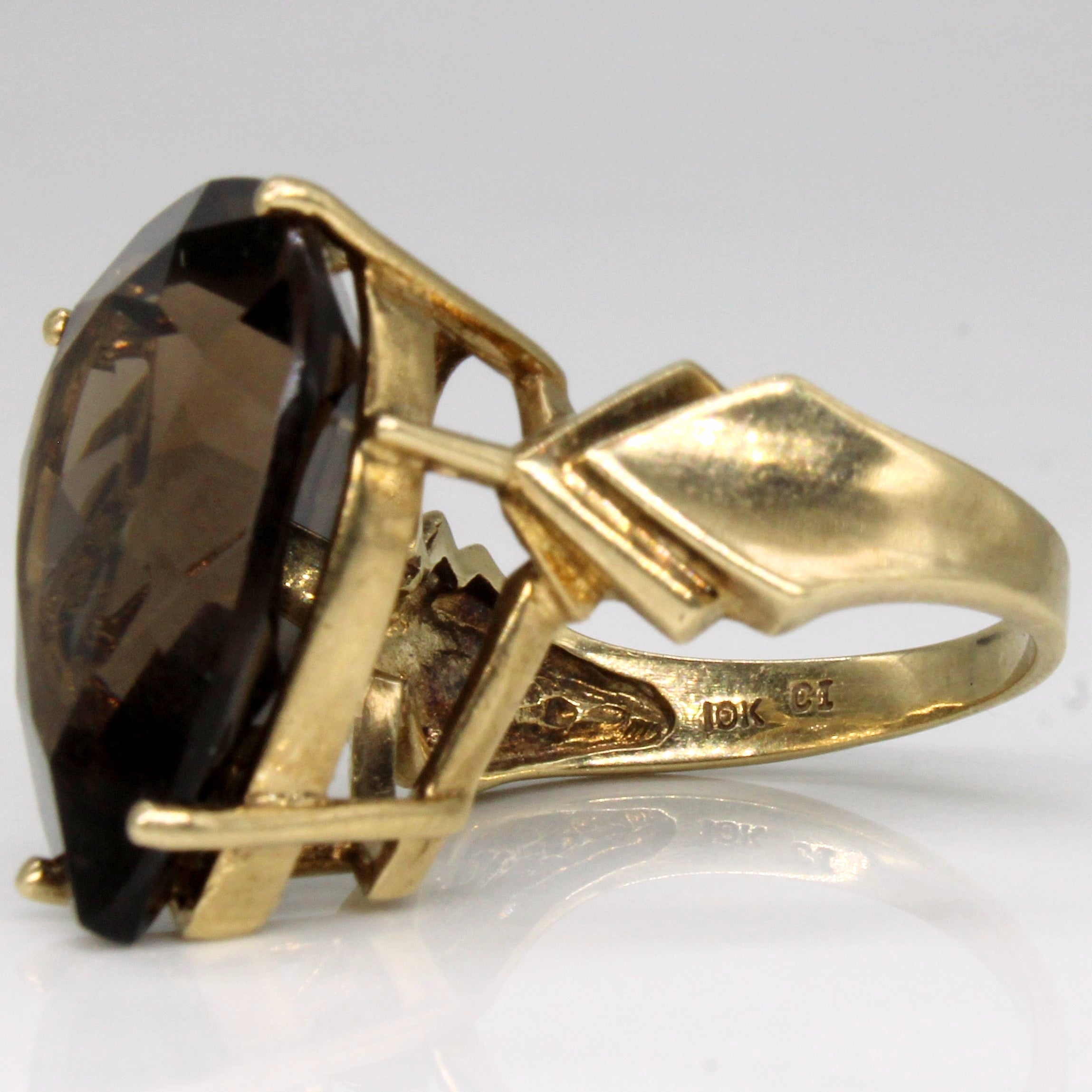 Smokey Quartz Cocktail Ring | 12.40ct | SZ 6 |