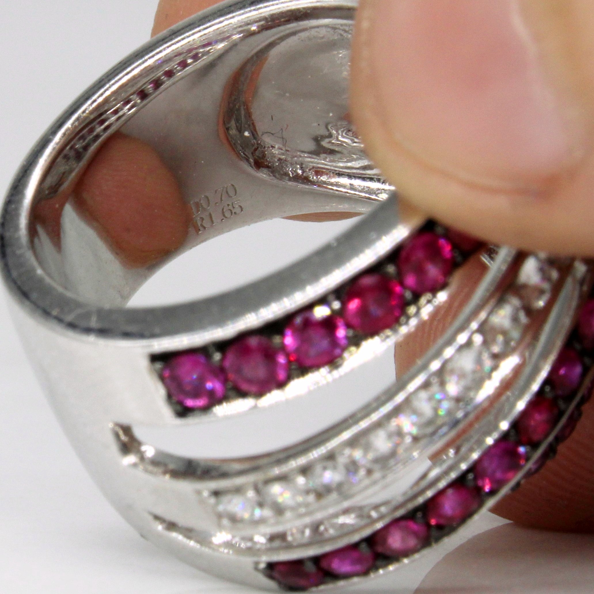 Ruby & Diamond Overlapping Ring | 1.65ctw, 0.70ctw | SZ 6.25 |