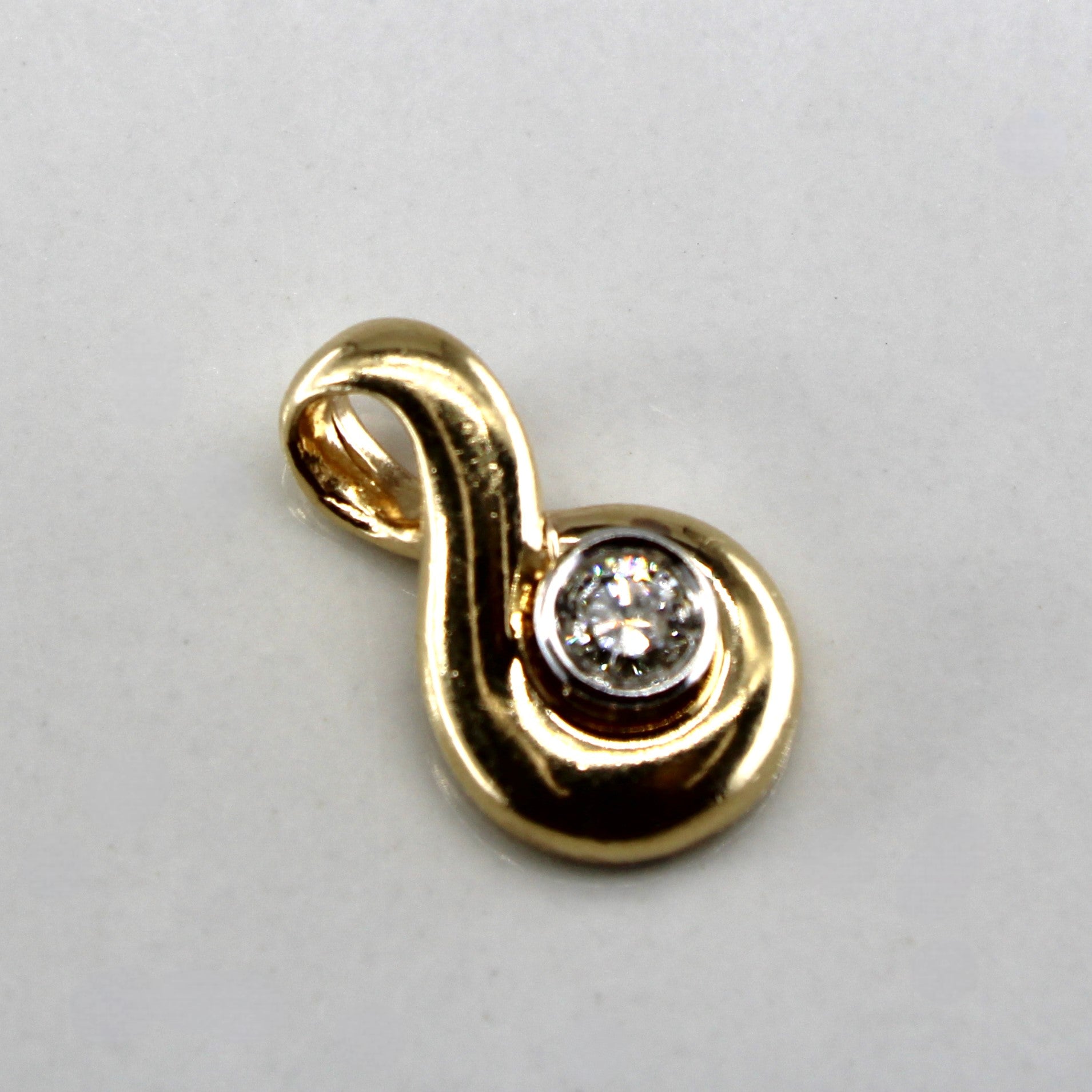 Bezel Set Diamond Drop Pendant | 0.22ct |