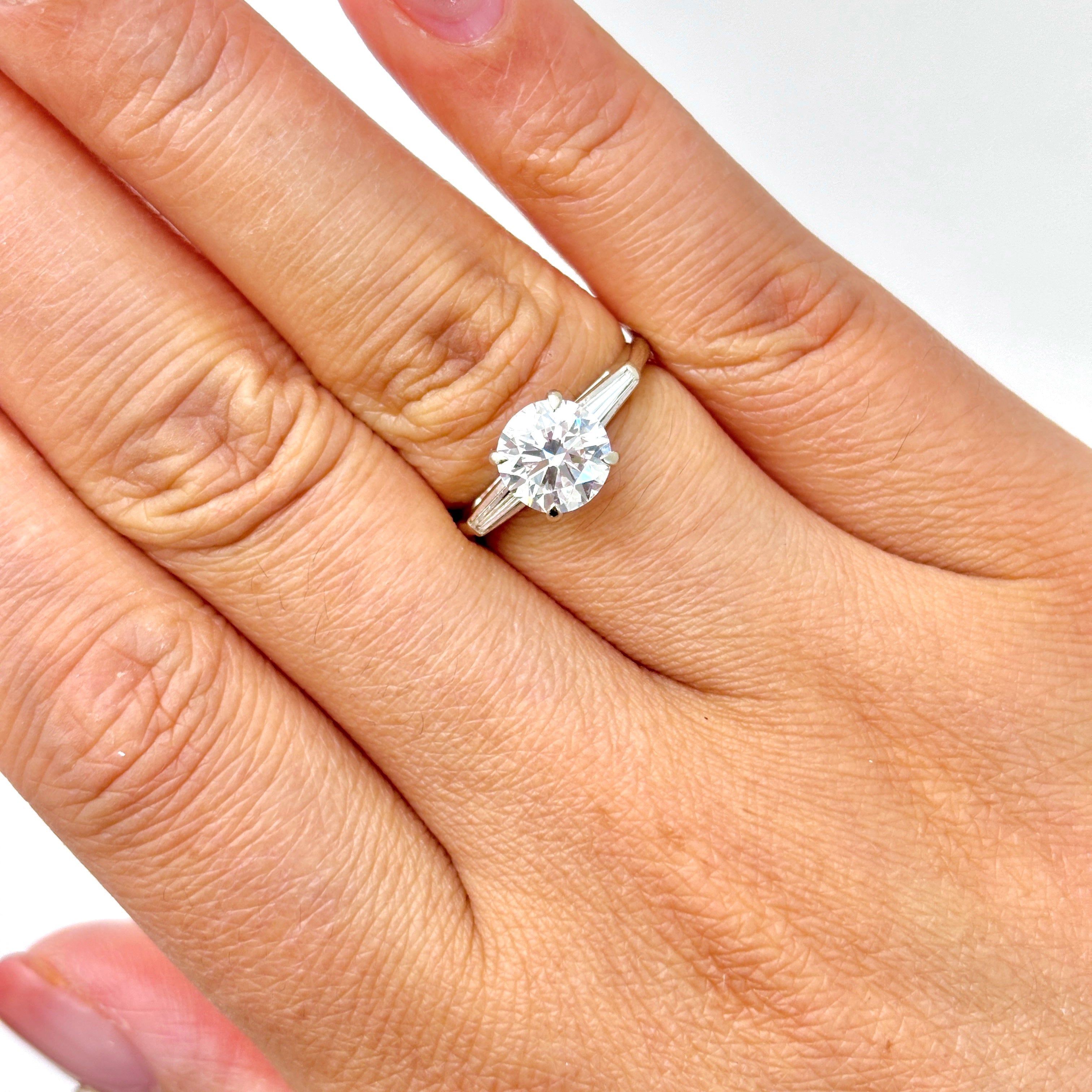 14k White Gold Diamond Engagement Ring | 1.41ct, VS1-SI2 F/G 0.30ctw | SZ 5.5