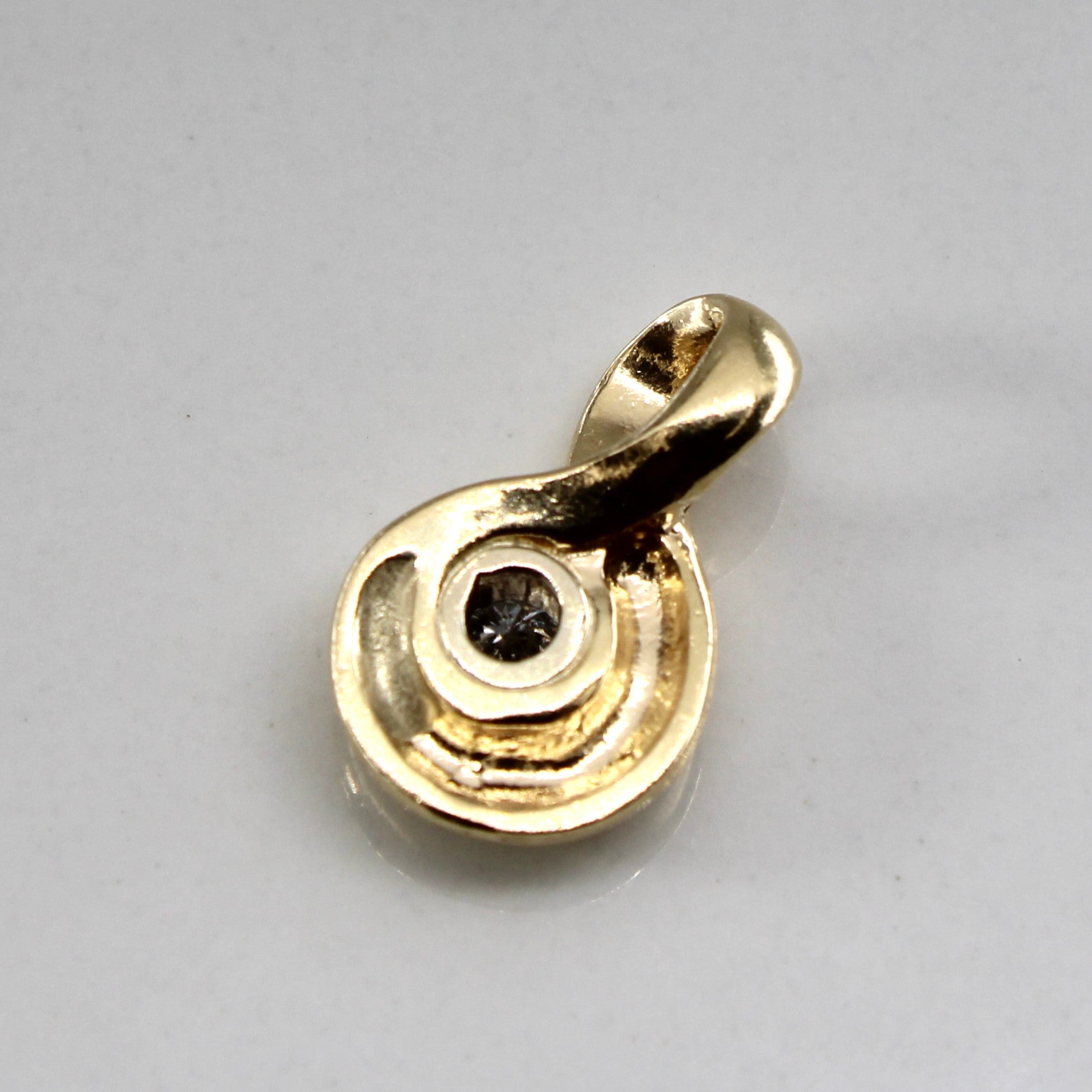 Bezel Set Diamond Drop Pendant | 0.22ct |