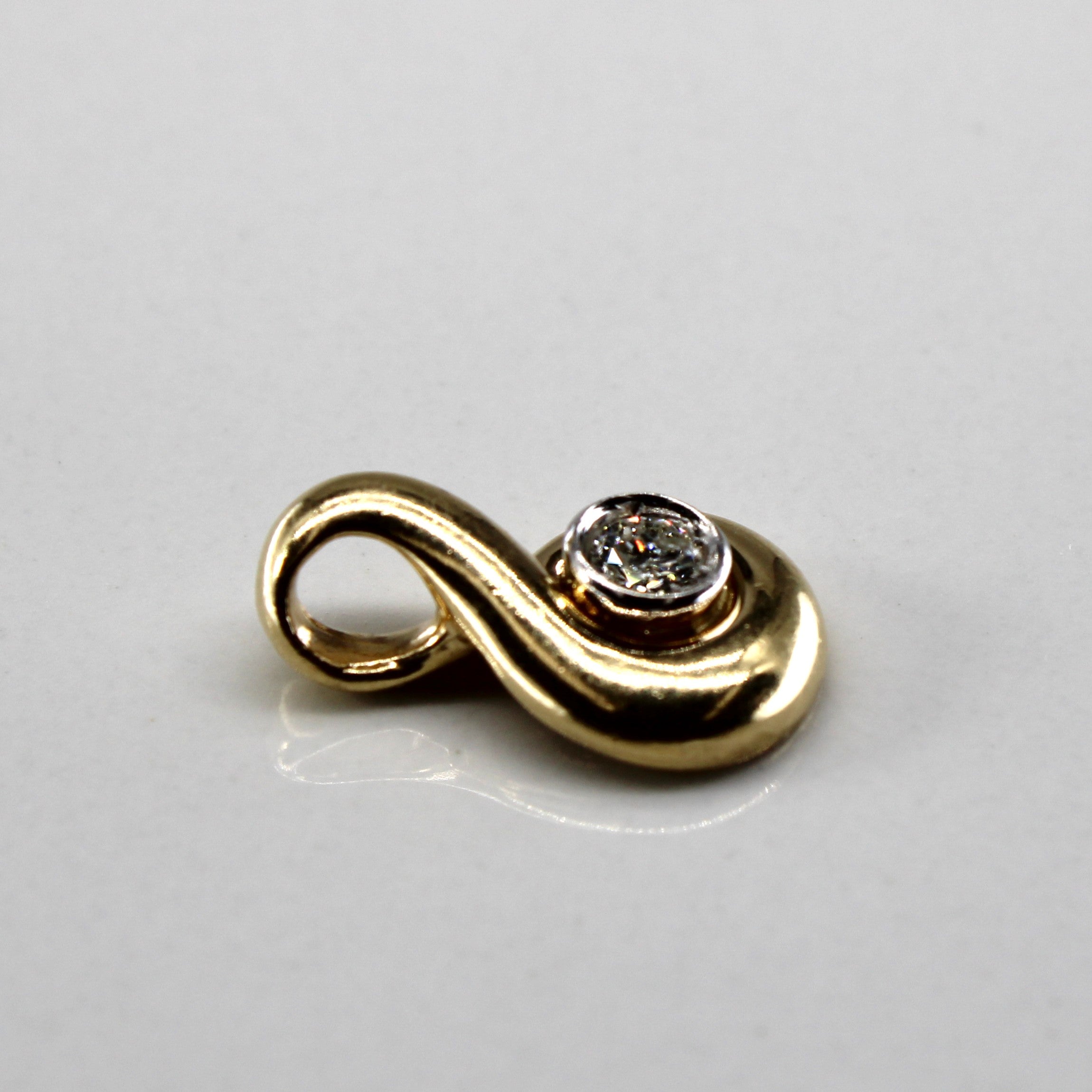 Bezel Set Diamond Drop Pendant | 0.22ct |