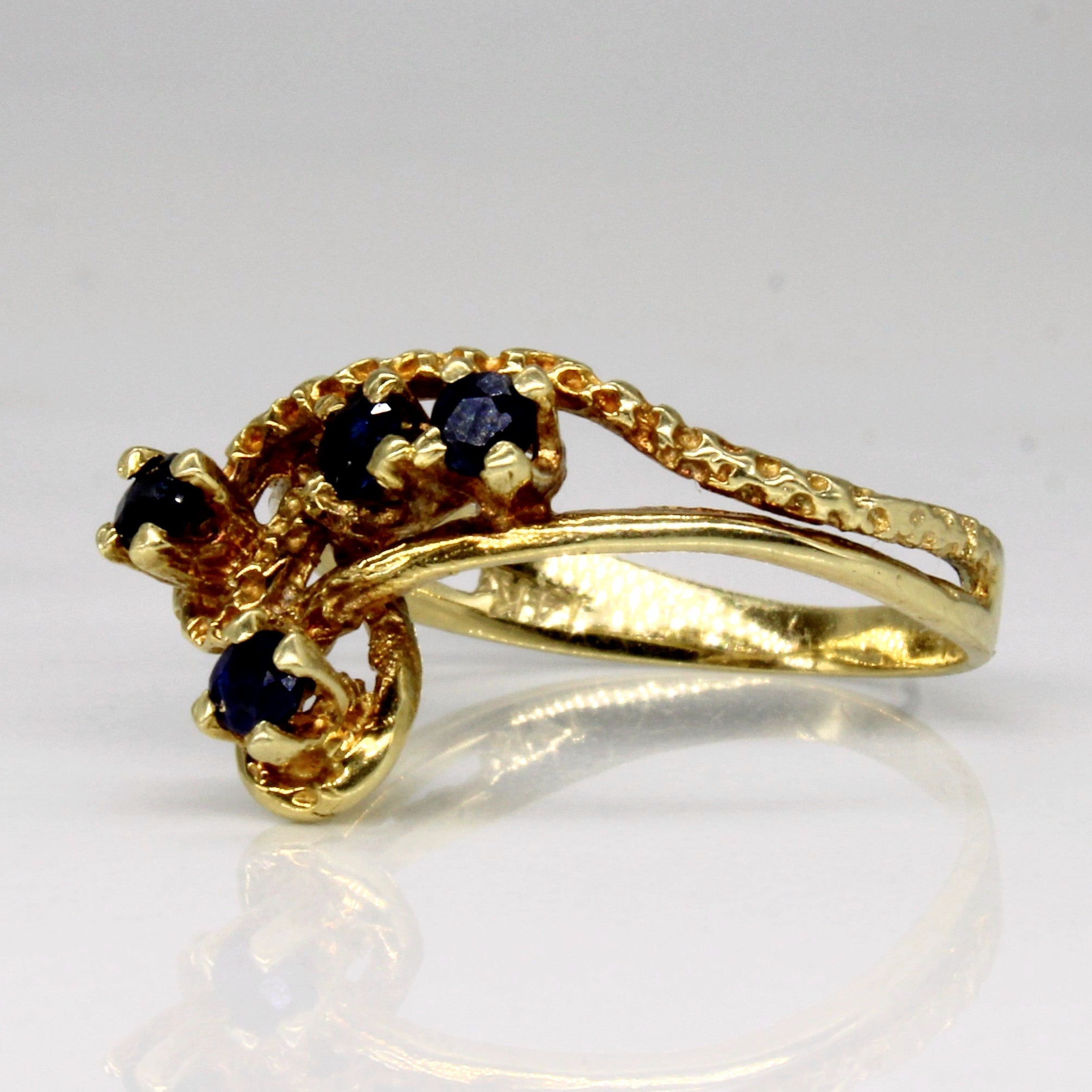 Ornate Sapphire Waterfall Ring | 0.30ctw | SZ 6.5 |