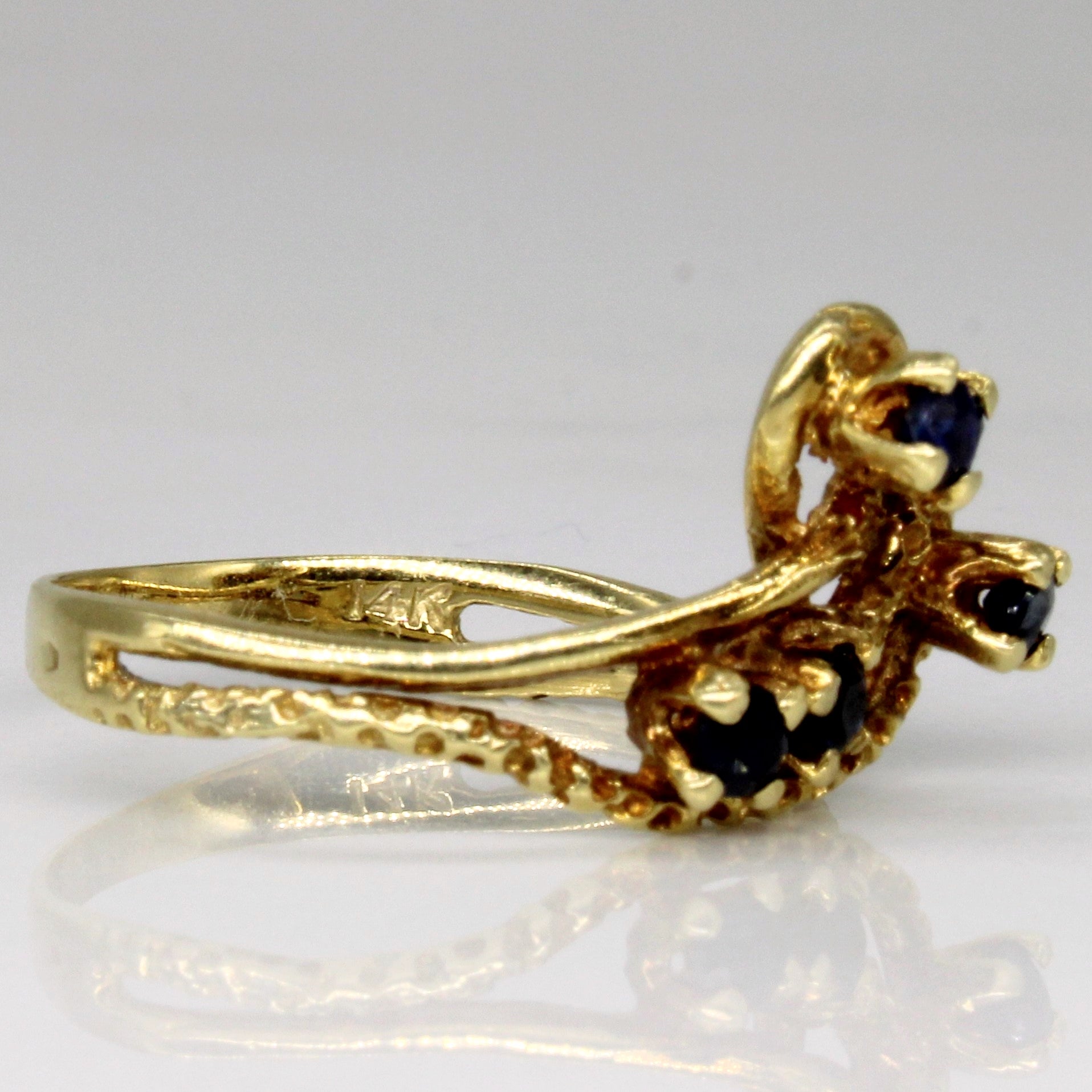 Ornate Sapphire Waterfall Ring | 0.30ctw | SZ 6.5 |