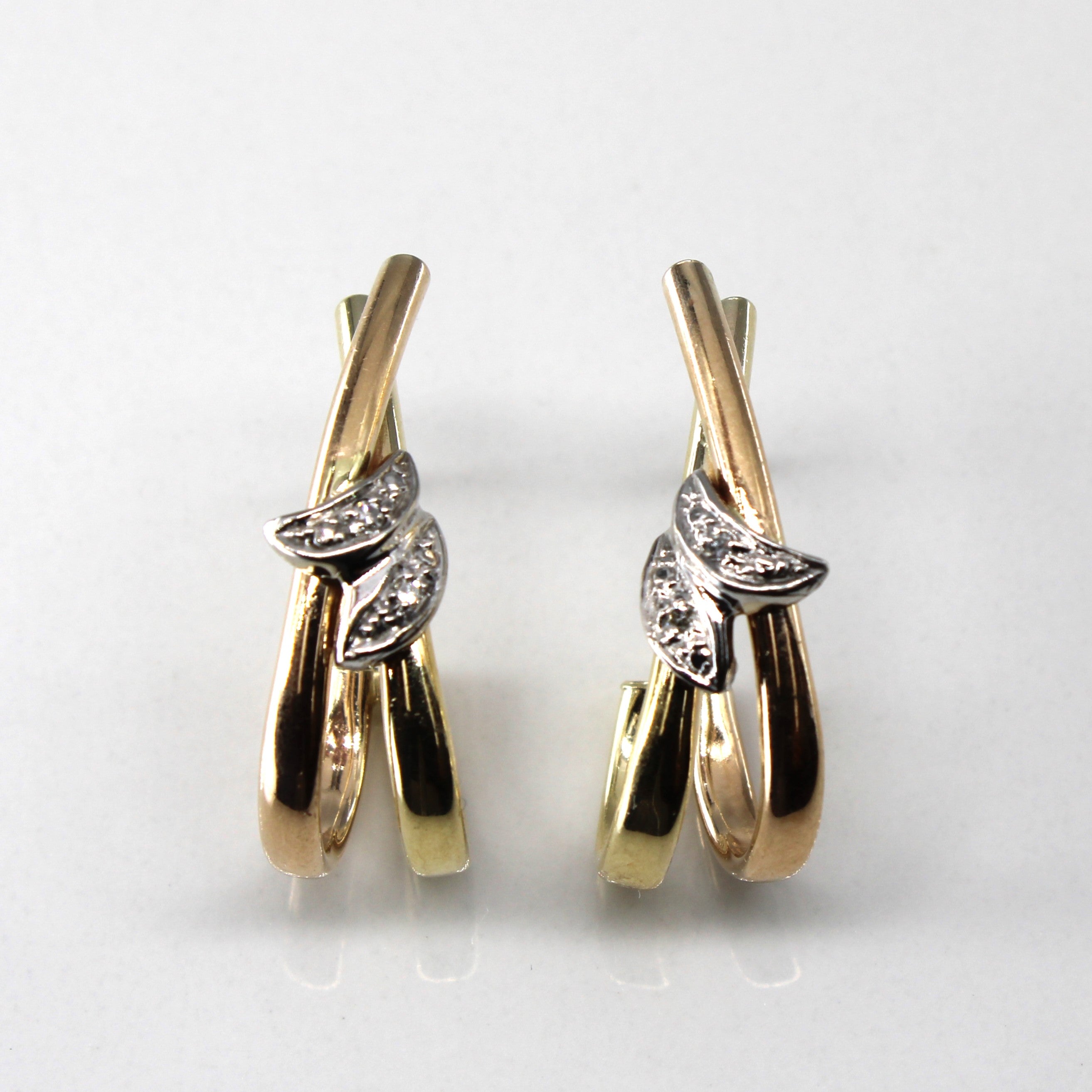 Diamond Crossover Earrings | 0.04ctw |