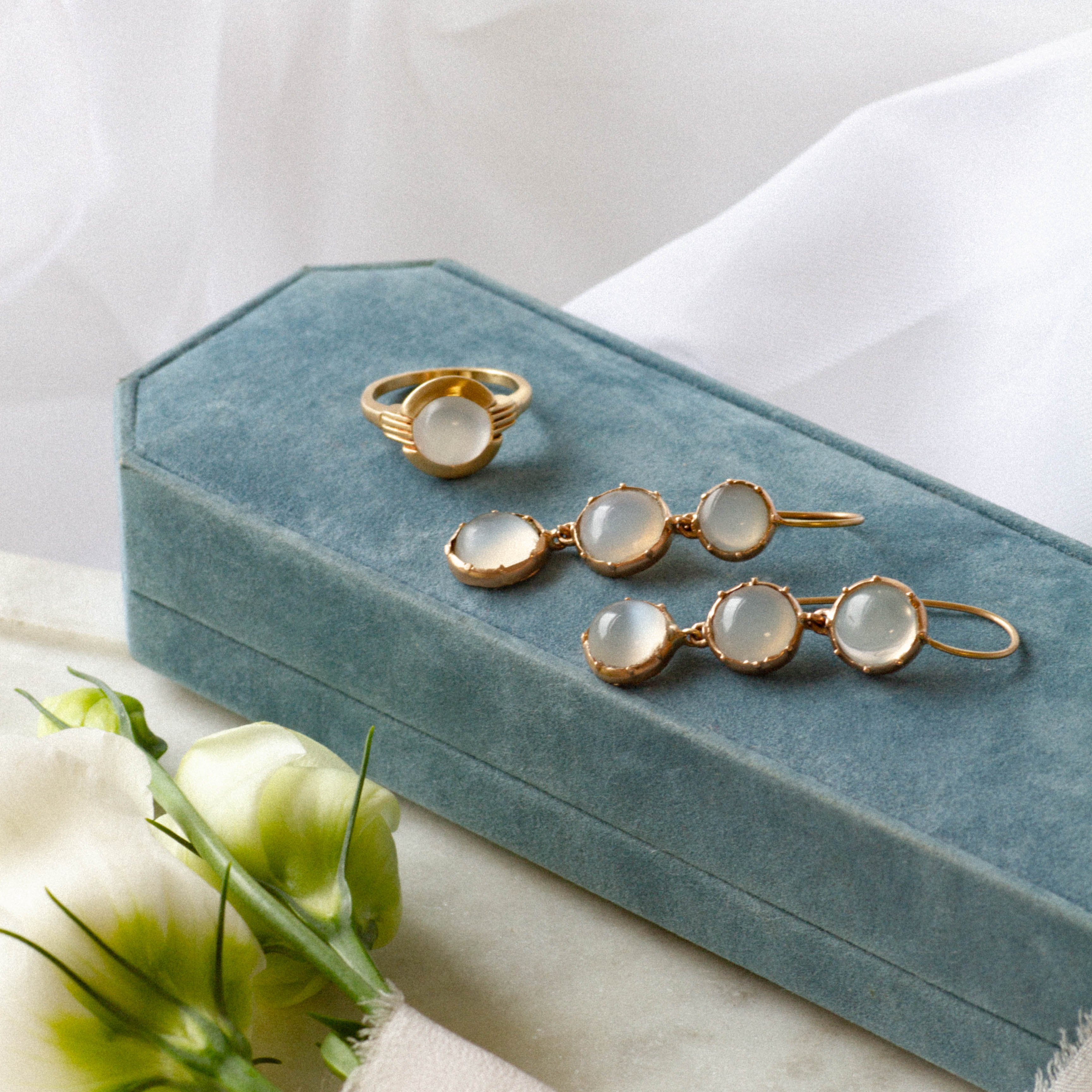 Moonstone Drop Earrings | 15.00ctw |