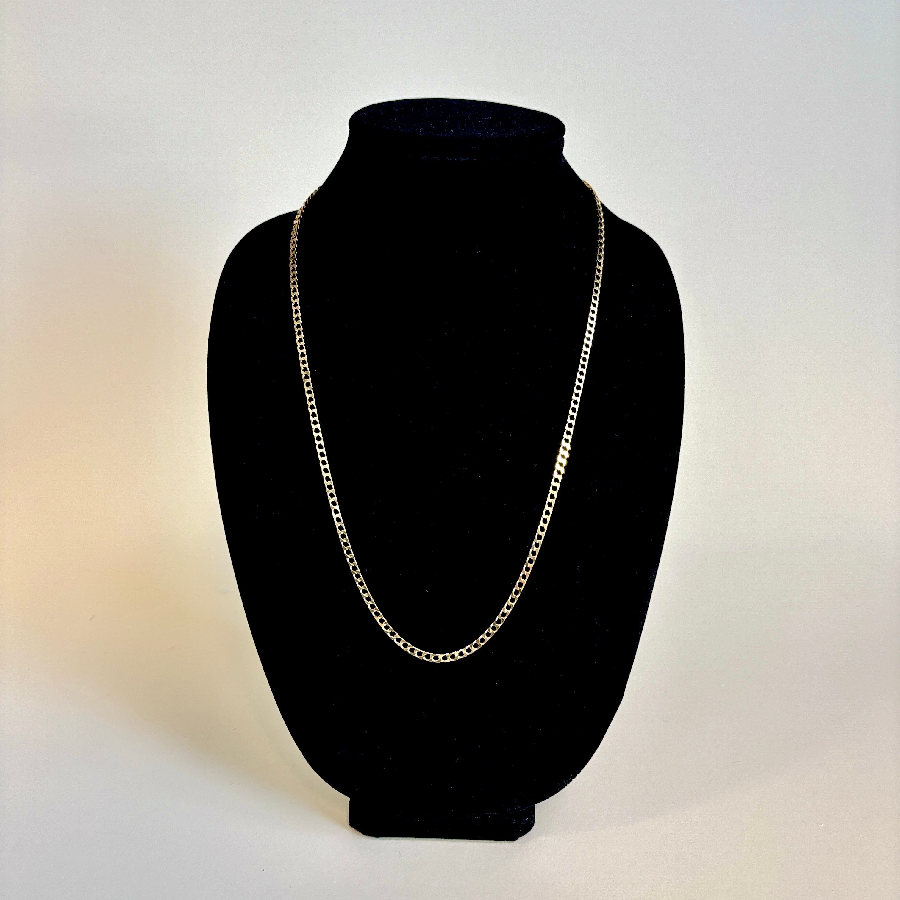 10k Yellow Gold Curb Link Chain | 25"
