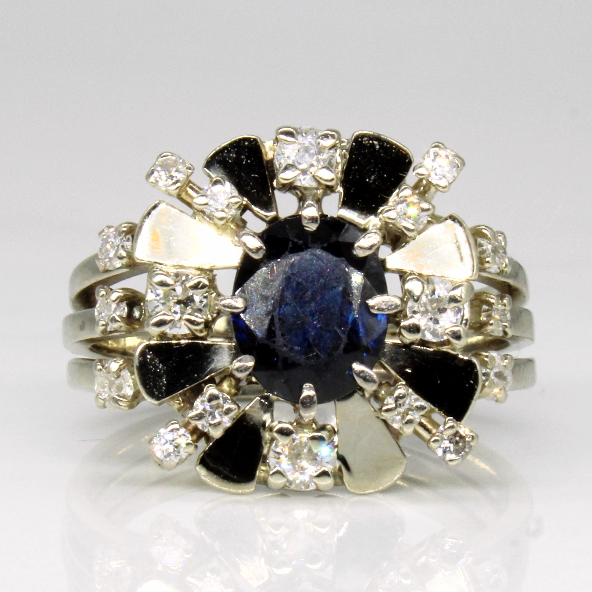 Sapphire & Diamond Cocktail Ring | 1.50ct, 0.48ctw | SZ 7 |